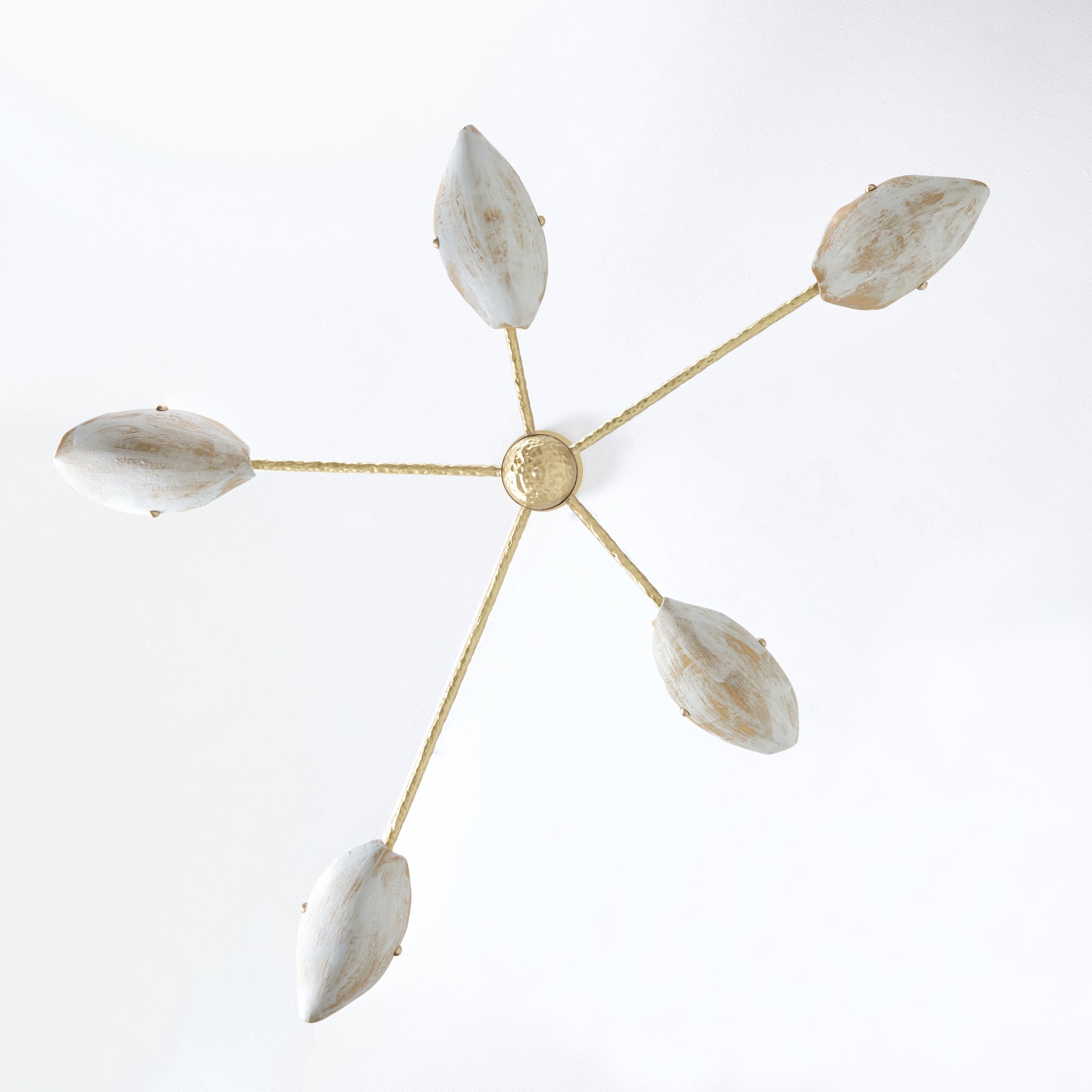Serrallés Chandelier — overhead view with white and gold finish