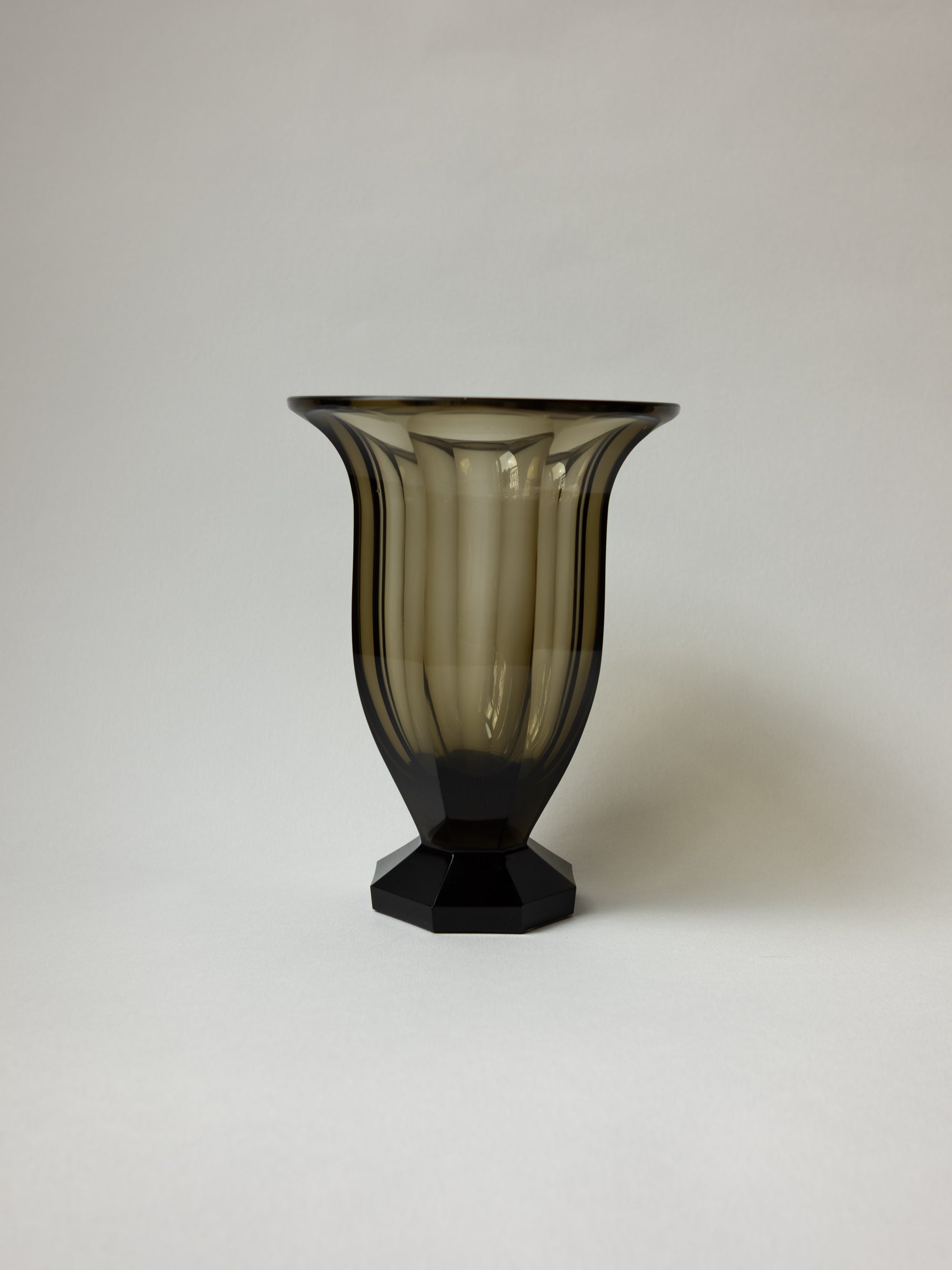 Art Deco Faceted Crystal Vase Attributed to Moser in Eldor | Czechoslovakia, c. 1930s by Trove Paris | The Oblist