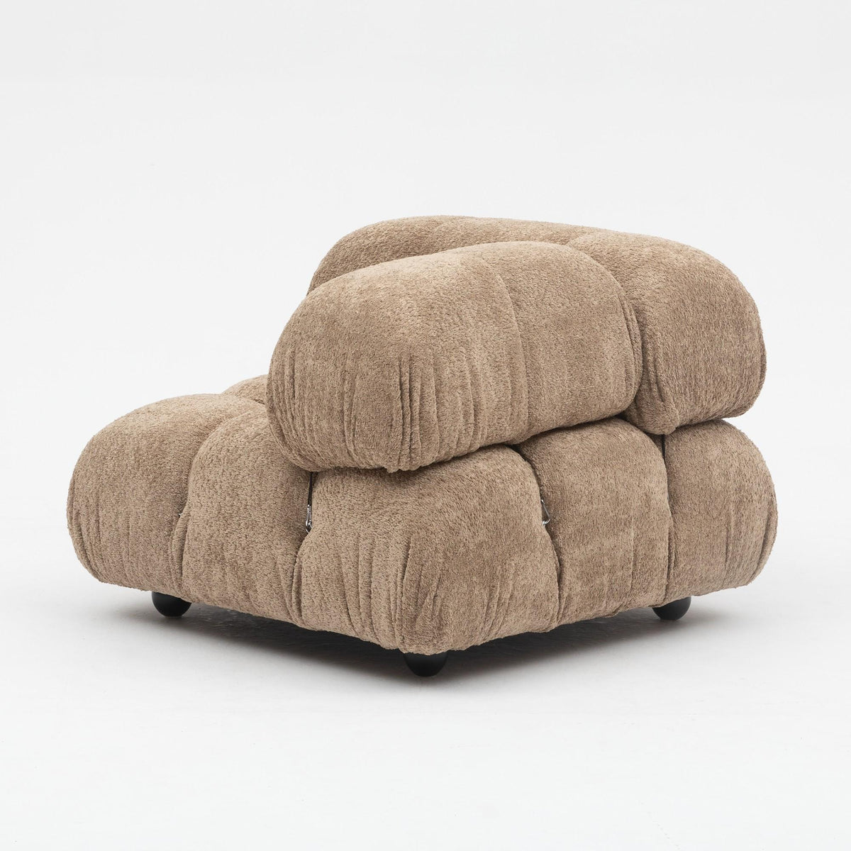 Camaleonda Sofa Set by Mario Bellini, Customised in Light Sand Bouclé, 1970s — side angle