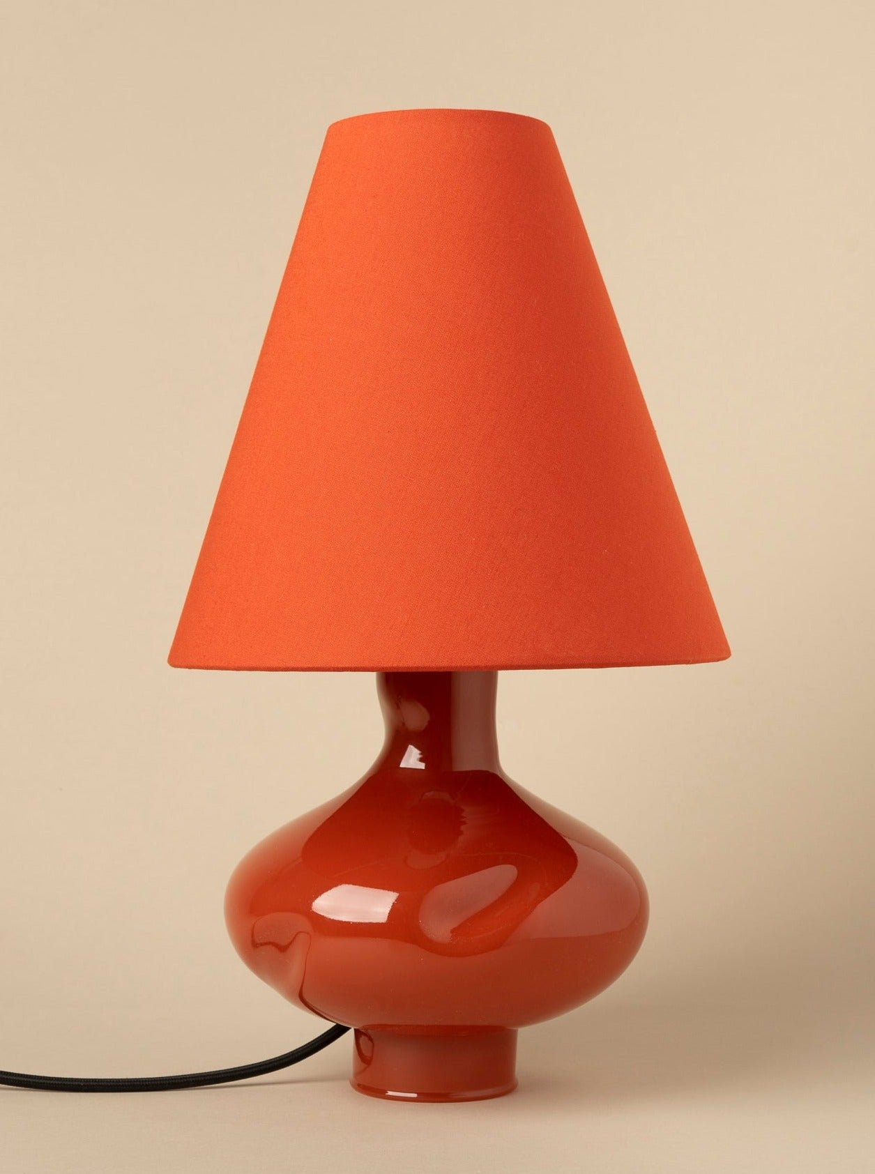 Dark Red-Conical Glass Lamp II