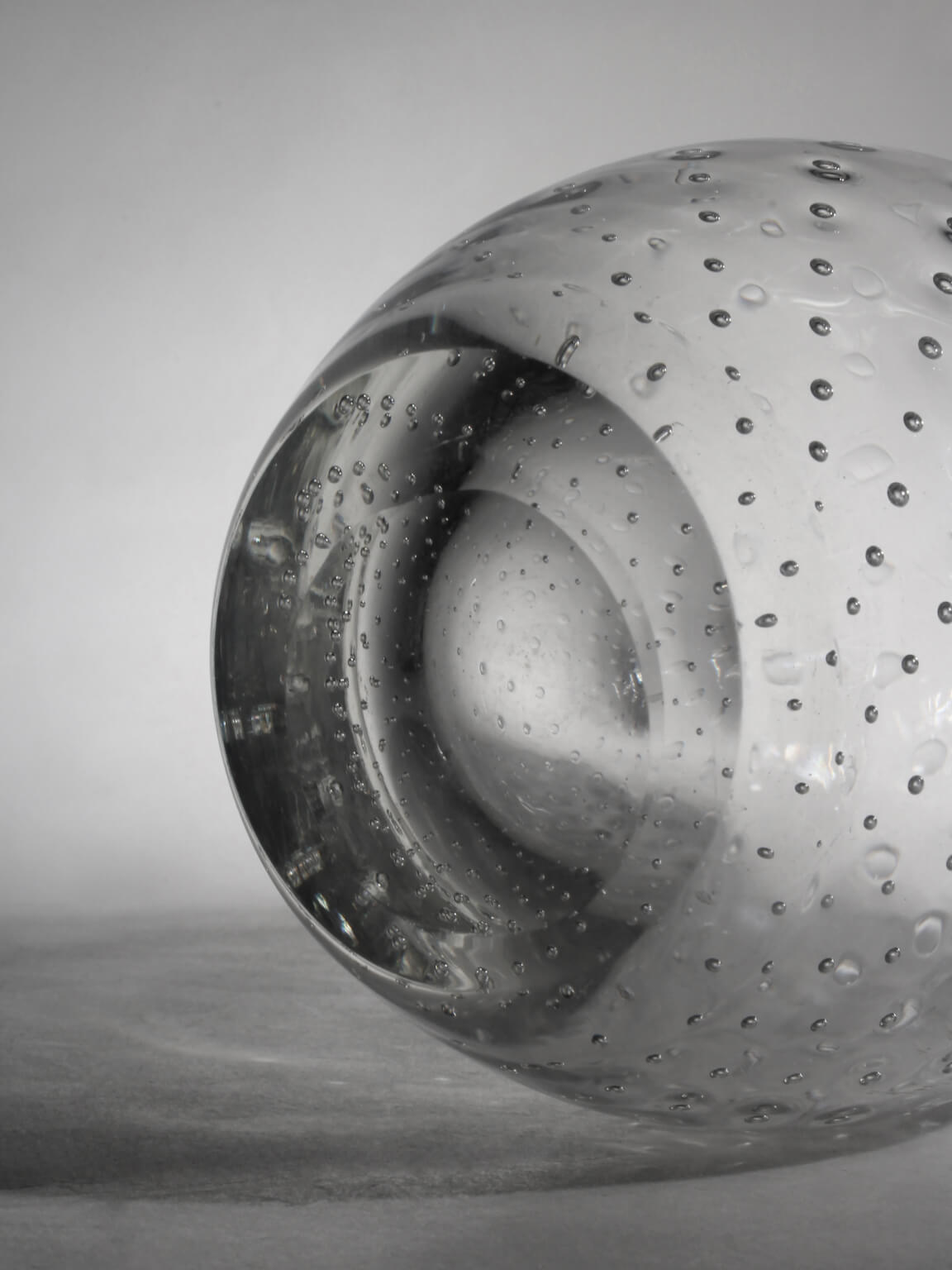 Hirschberg Crystal Teardrop Bubbles Vase, 1960, Germany — lifestyle setting