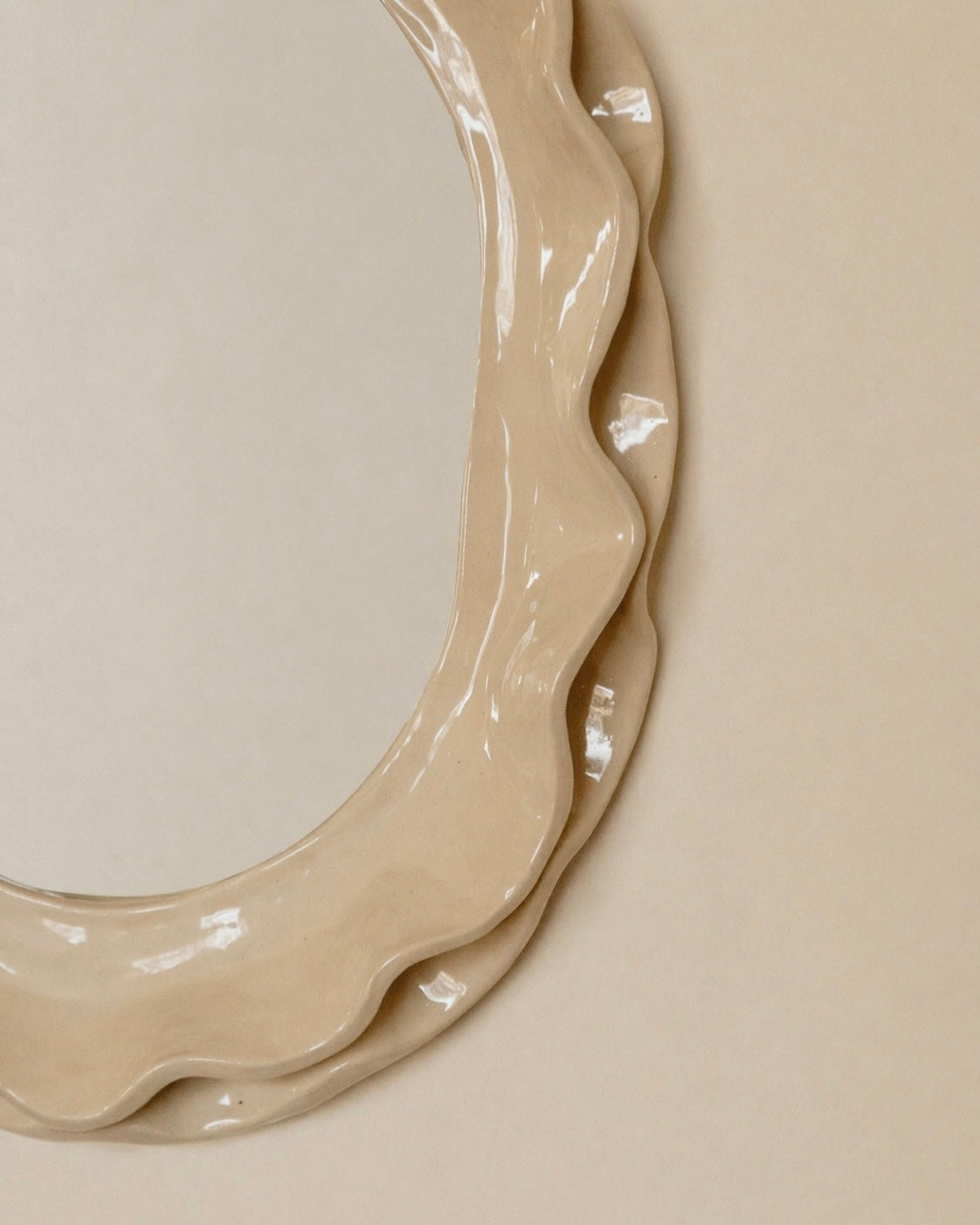 The Ortigia Mirror in Glazed Ceramic — lifestyle setting