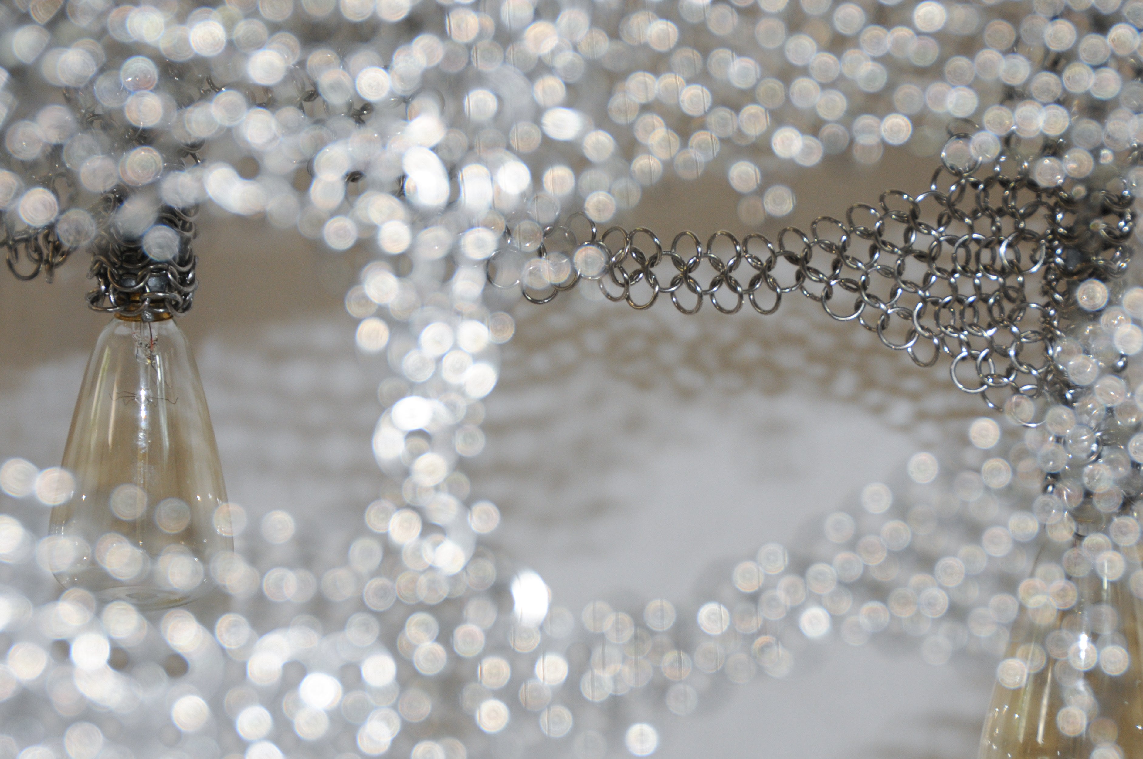 Chainmail Cobweb Chandelier - Pendant Light in Metal and Steel