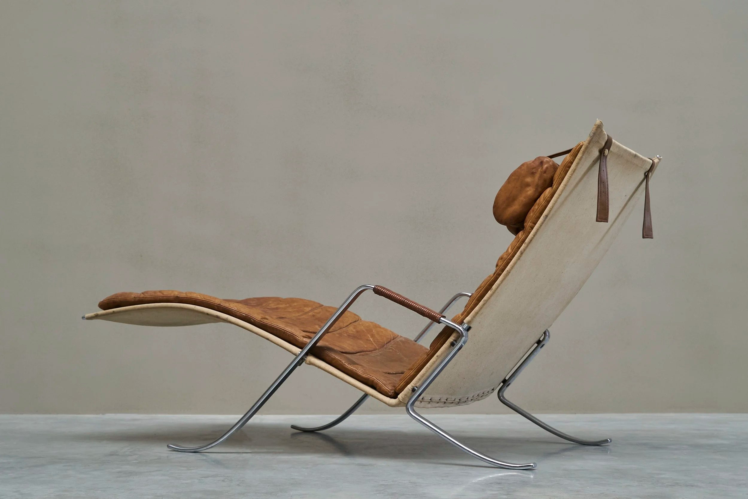 Fabricius & Kastholm FK 87 'Grasshopper' Lounge Chair in Patinated Cognac Leather, 1960s — additional view