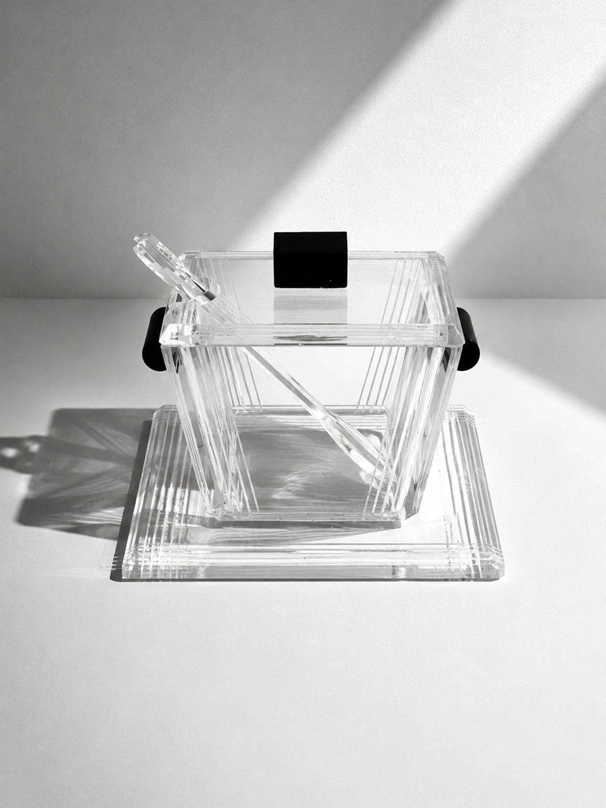 French Art Deco Revival Lucite Table Server - circa 1980 by Dodo Vintage | The Oblist