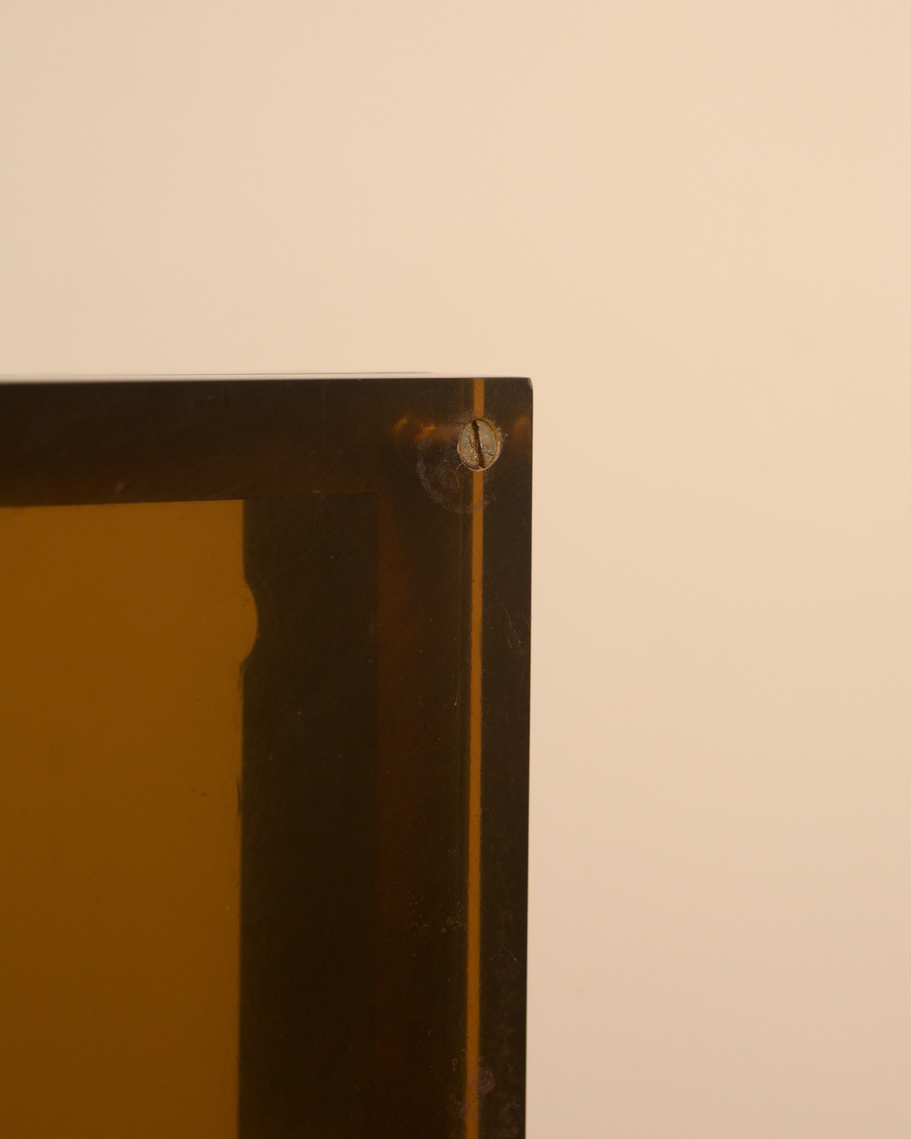 Grand cendrier italien en métal et verre des années 70