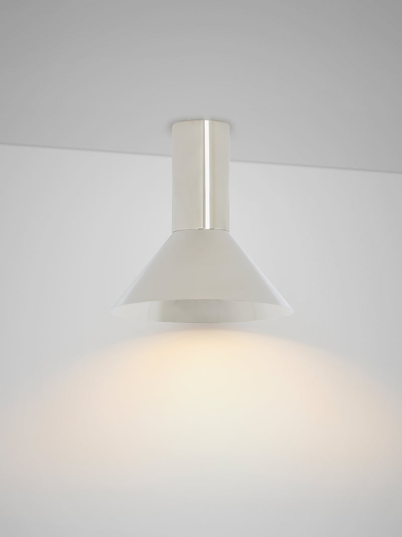 TORRES Pendant Short - Flush Mounted — close-up of polished metal shade