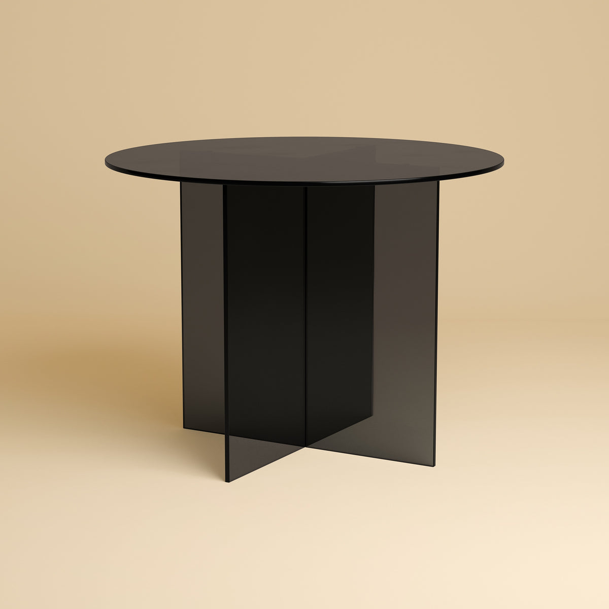 Round Glass Dining Table - YURI Series — lifestyle setting
