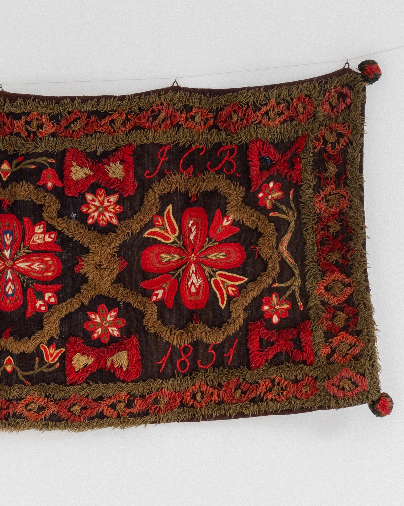 Antique Swedish Wedding Tapestry, 1851