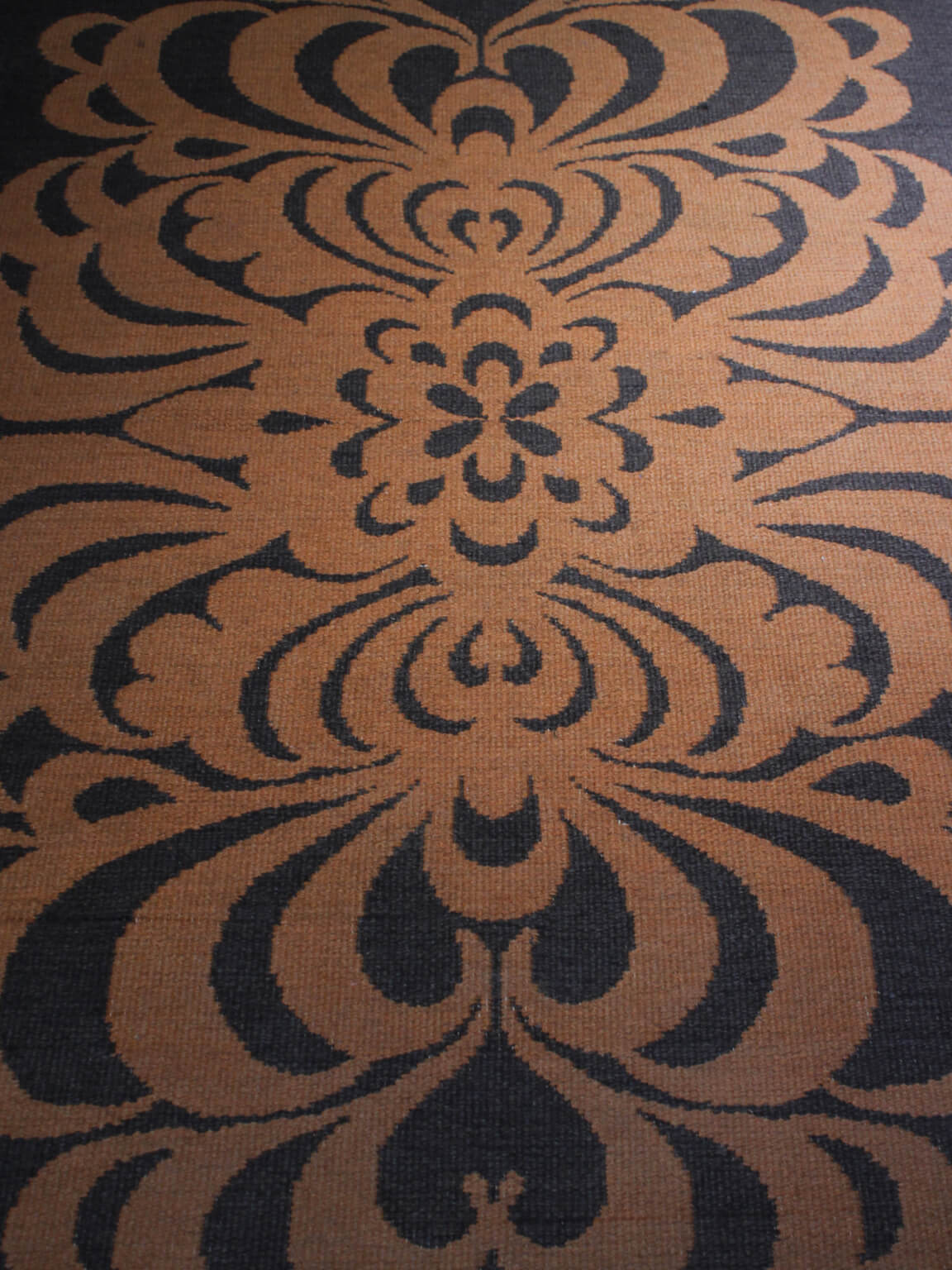 Berit Woelfer Mid-Century Graphic Double-Sided Wool Rug 160x240, Signed — close-up