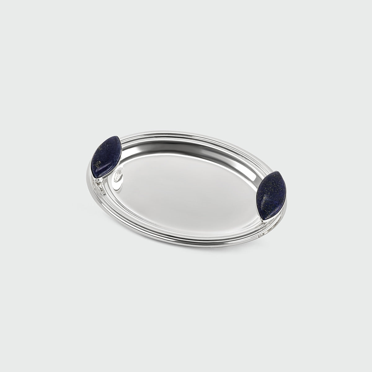 Oval Lazuli Tray by Tavares 1922 | The Oblist — silver metal, artisan design