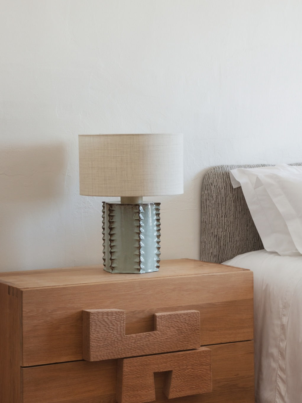 Totem Table Light by Project 213A | The Oblist — ceramic base, neutral shade
