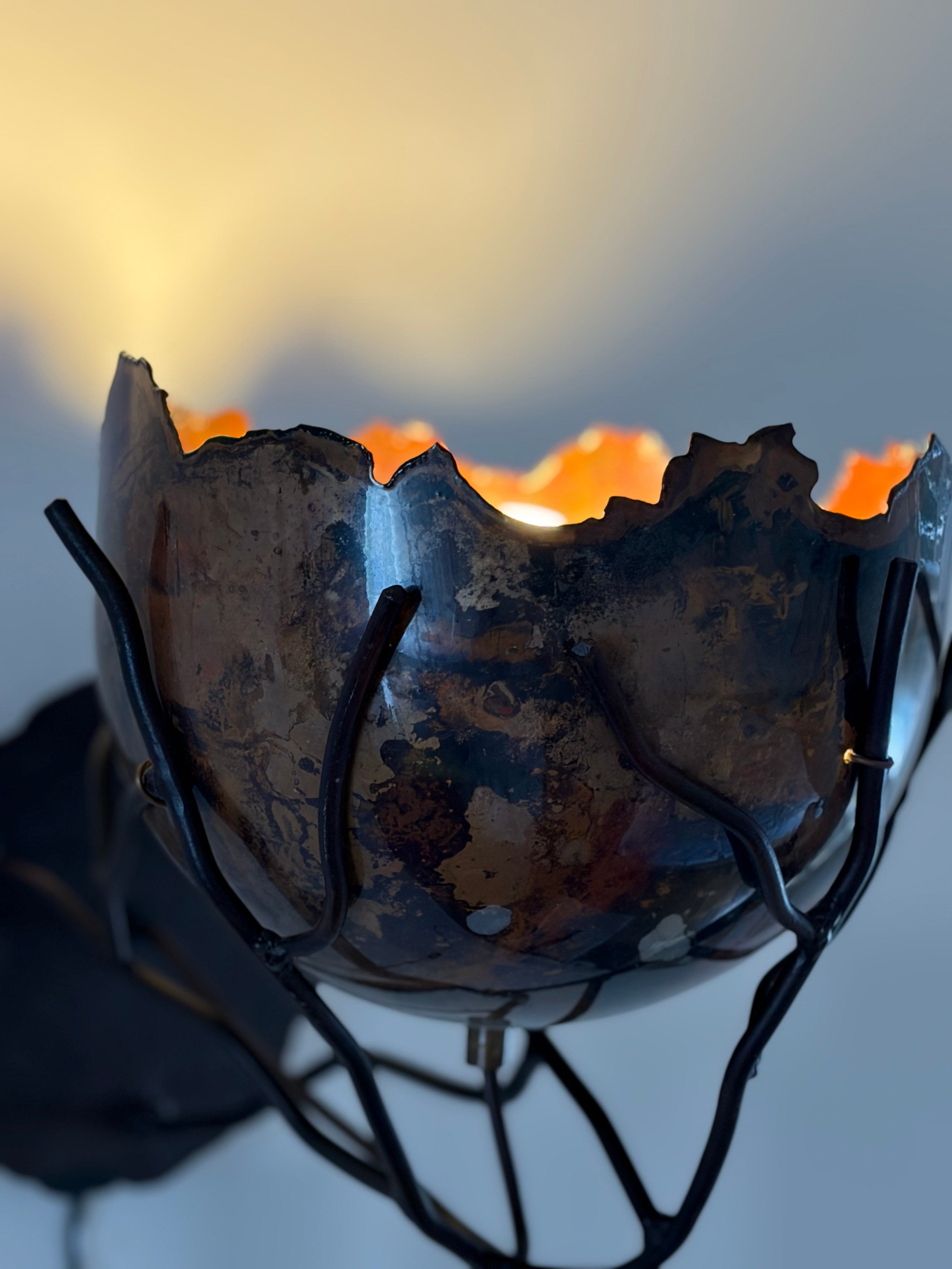 Metalwork Wall Sconce Wim Mulder Atelier The Netherlands 1980s — lifestyle setting