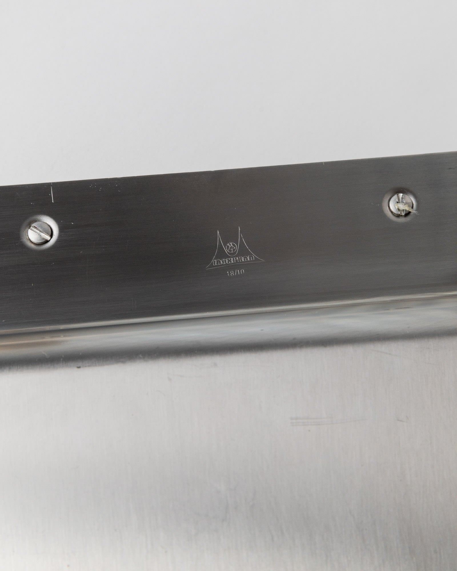 1980s Stainless Steel Tray, Gold Rope Handles by Inoxpran, Italy