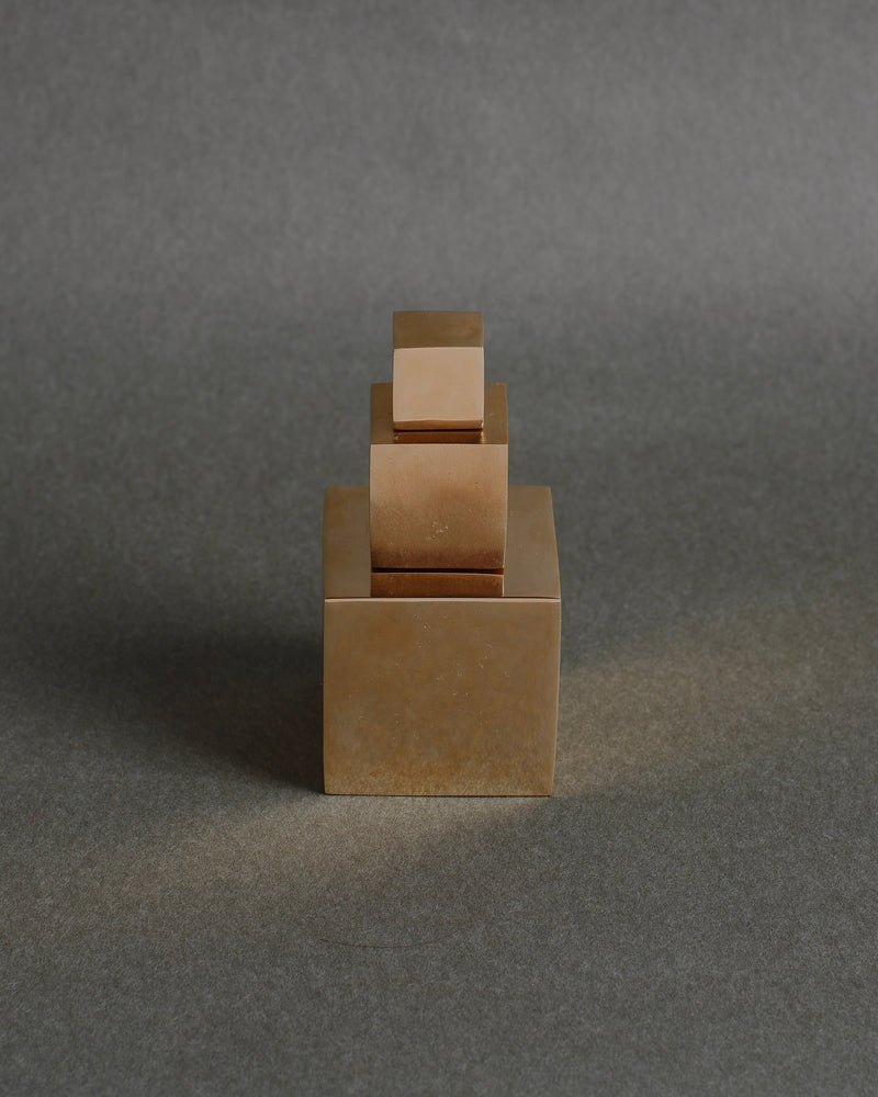 CUBE Cabinet Knob Large by Maha Alavi | The Oblist — handcrafted brass finish