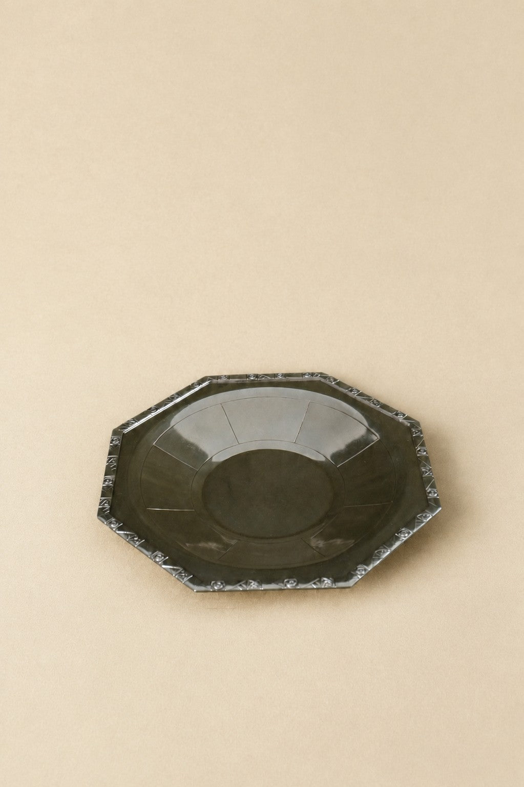 Art Deco Octagonal Centerpiece Plate — side angle