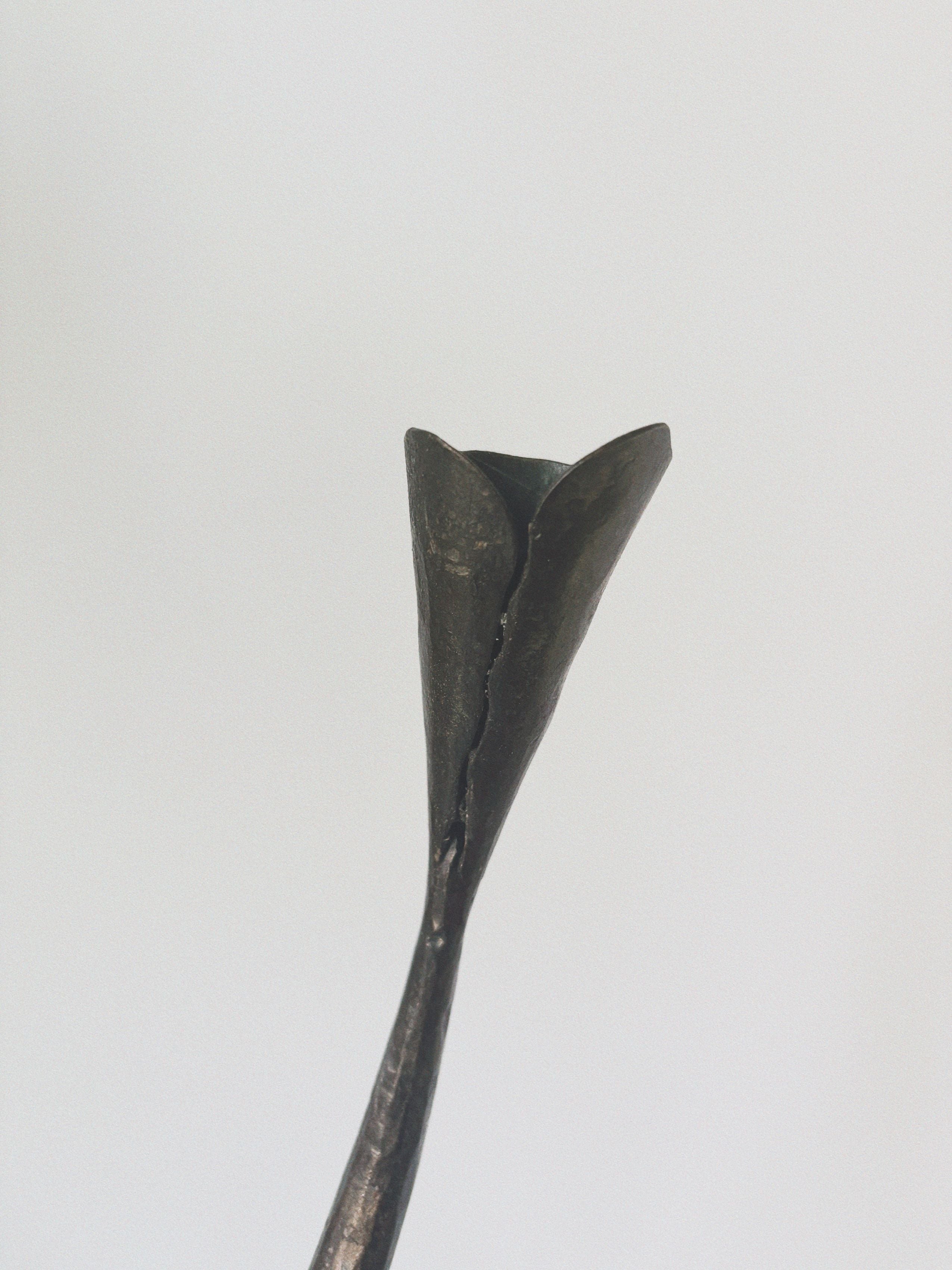 Metal Artisan Candleholder, Poland — side angle