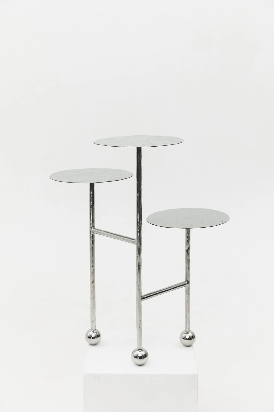 Liquid Side Table Stainless Steel — side angle