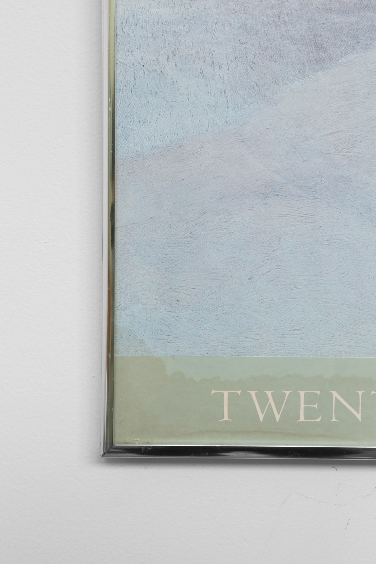 Georgia O’Keefe Exhibition Poster, 1987 — corner view on white wall