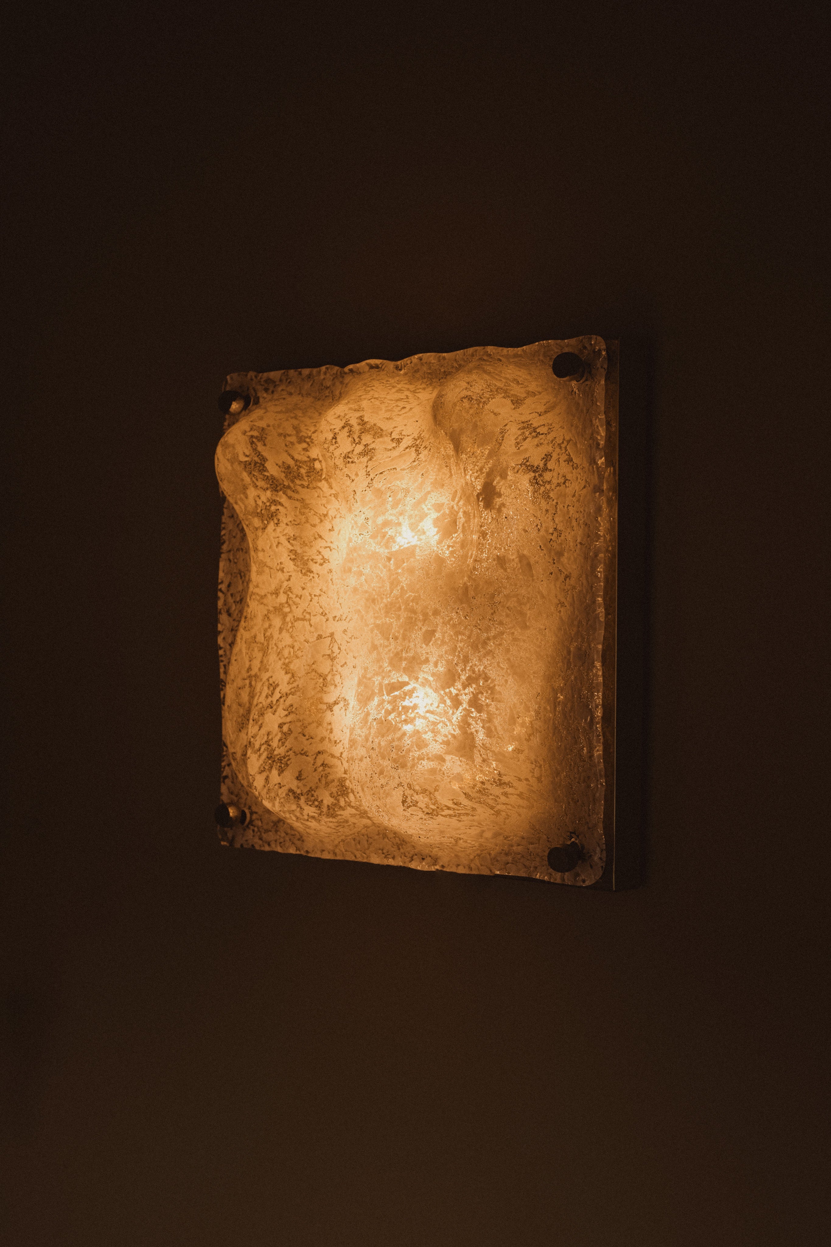 Extra Large Toni Zuccheri Murano Ice Glass Wall Lamp by septembre studios | The Oblist