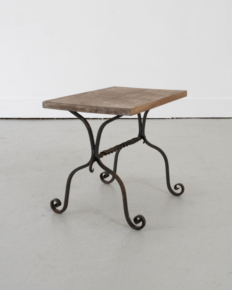 Early 20th Century Wrought Iron Side Table — detail view