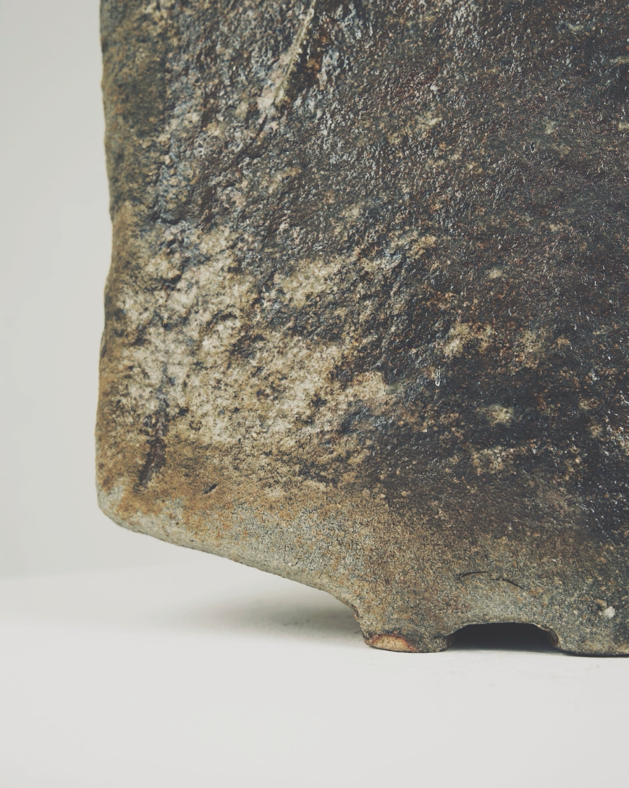 Textured ceramic surface detail of large Brossard bottle vase