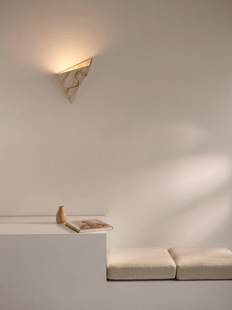 Therapeutic Travertine Wall Light by Mariza Galani | The Oblist — handcrafted travertine material