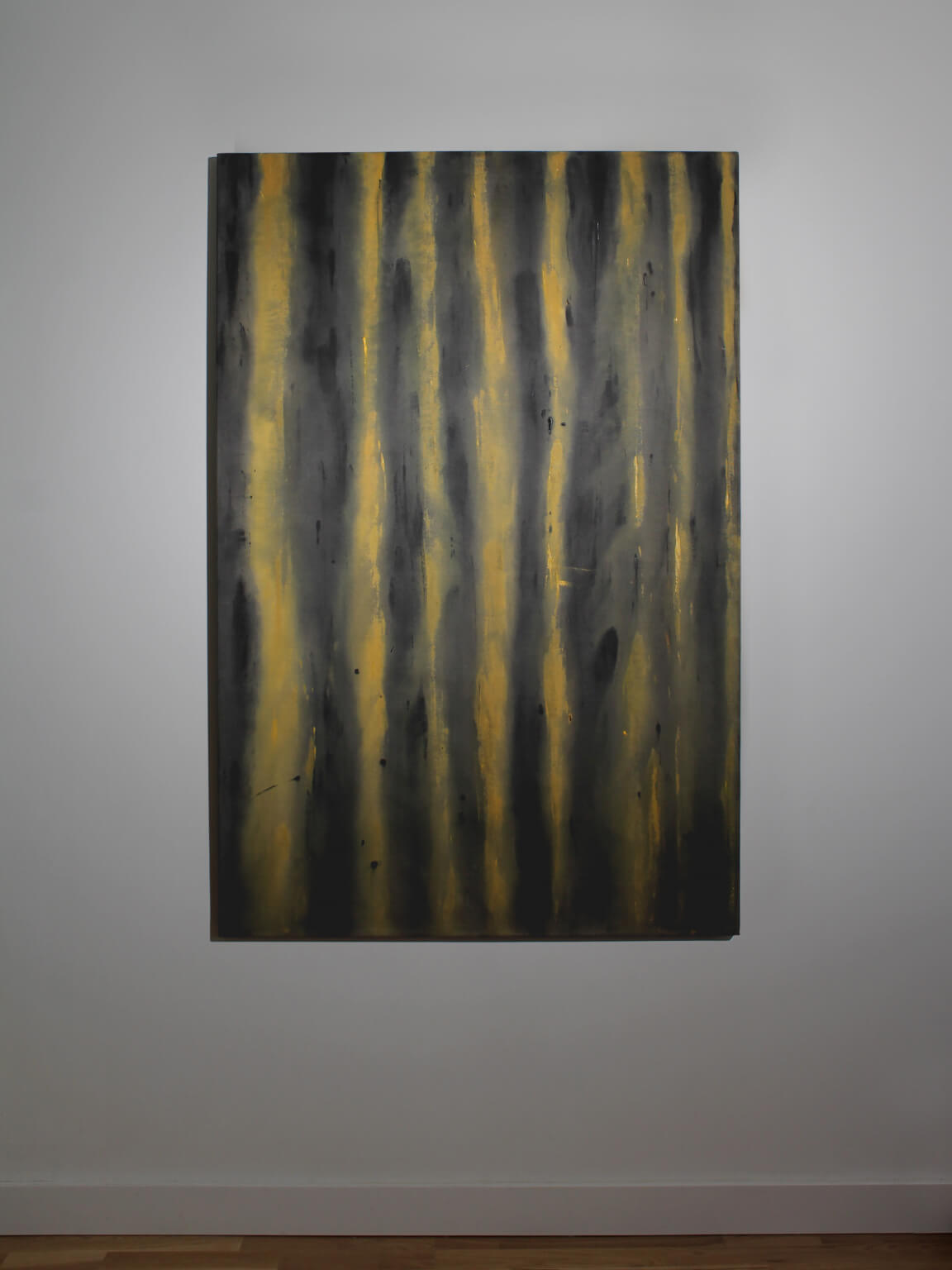 Vertical Organic Lines In Green And Yellow By Karina Savonenko, 80x120cm — in context