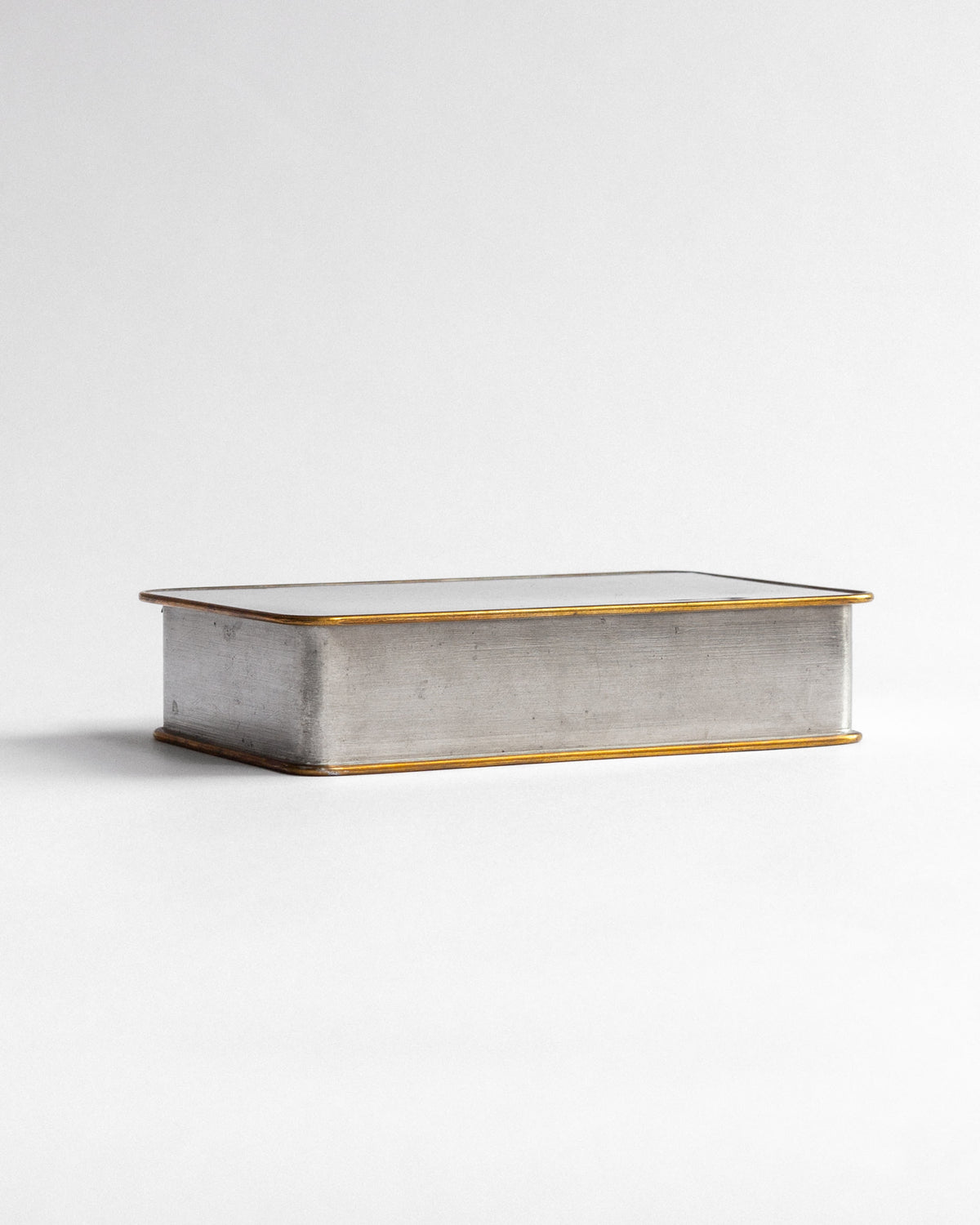 Pewter and Brass Box by Nils Fougstedt for Svenskt Tenn, 1950 — detail view