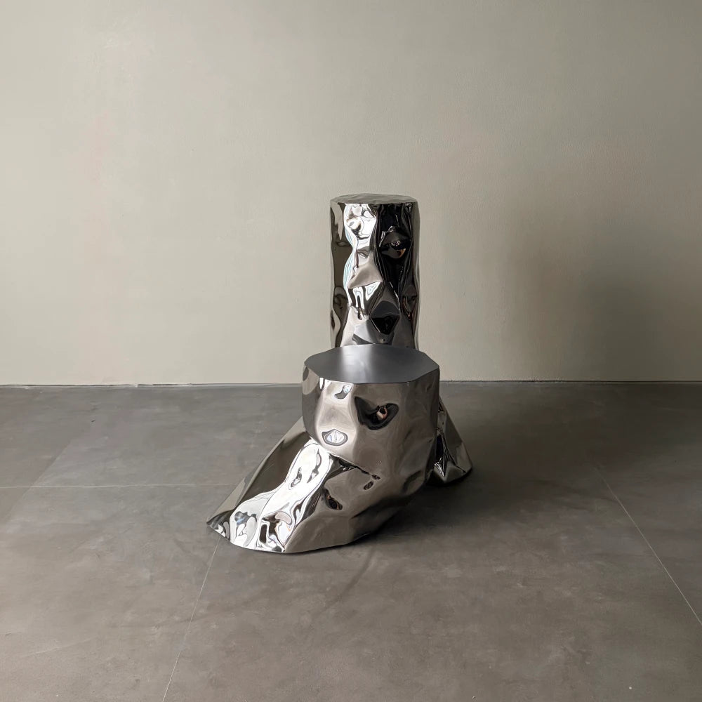 Stainless Steel Chair - Tronco Series by Nitush Aroosh — detail view