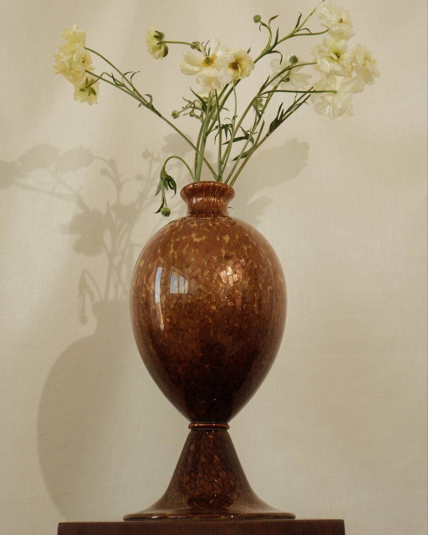 Murano Amber Speckled Glass Vase — alternate view