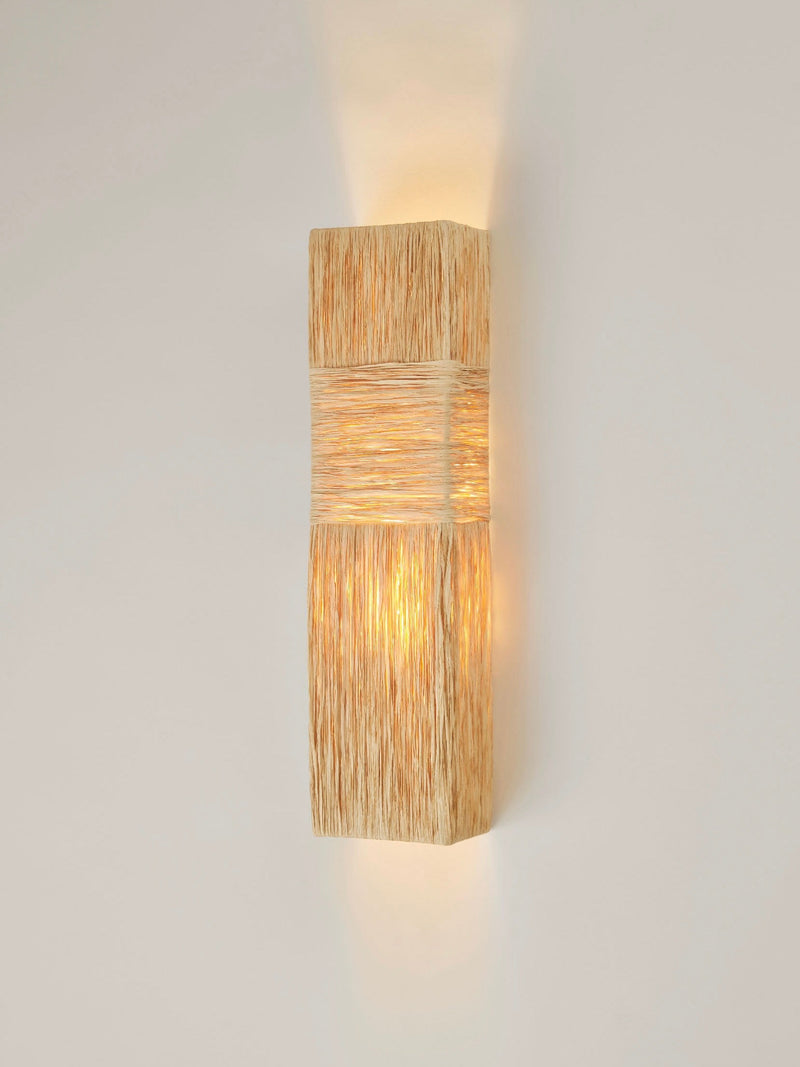Eliane Wall Sconce in raffia by HAUVETTE & MADANI | The Oblist — handcrafted natural material