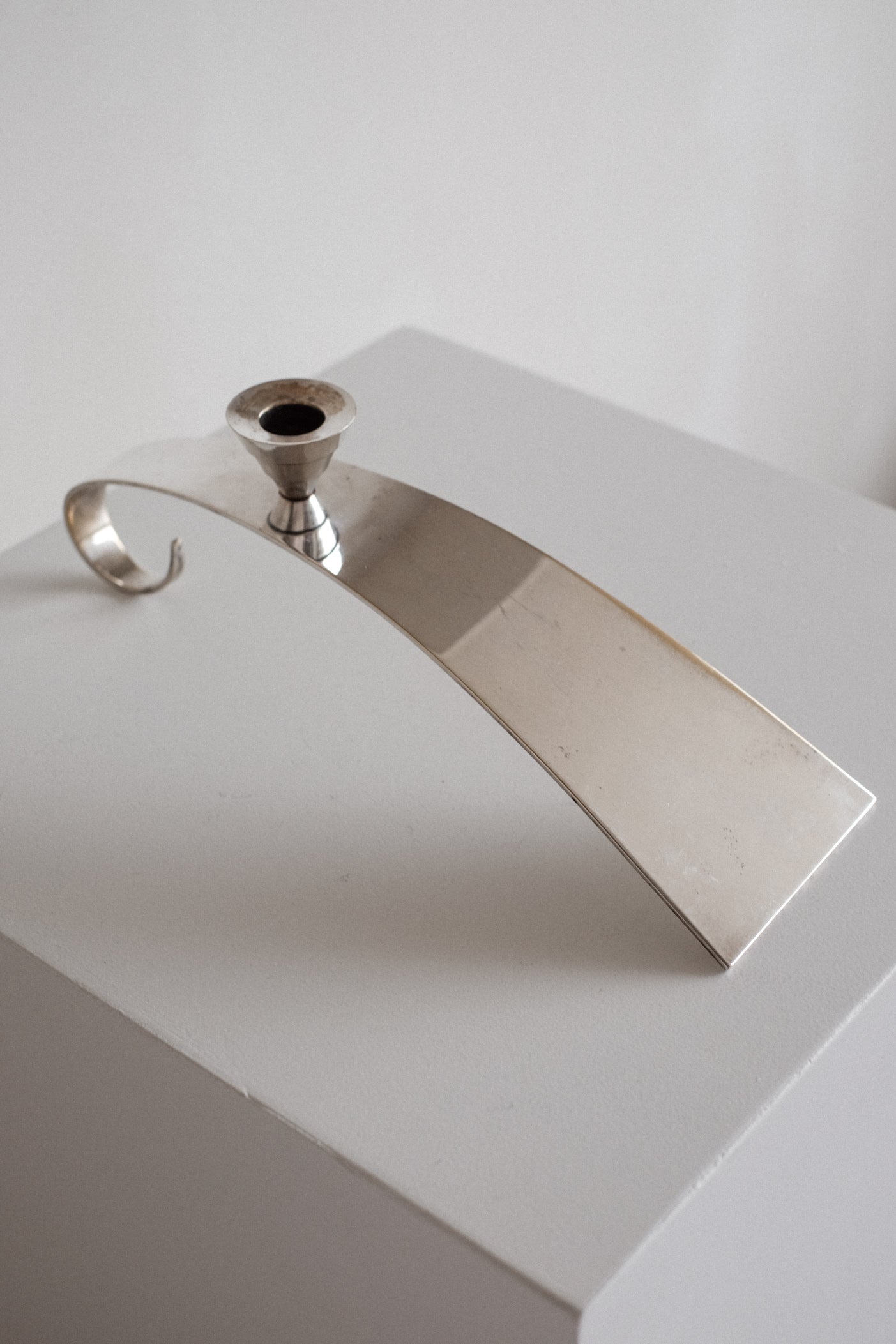 Silver Plated Candle Holder  — close-up