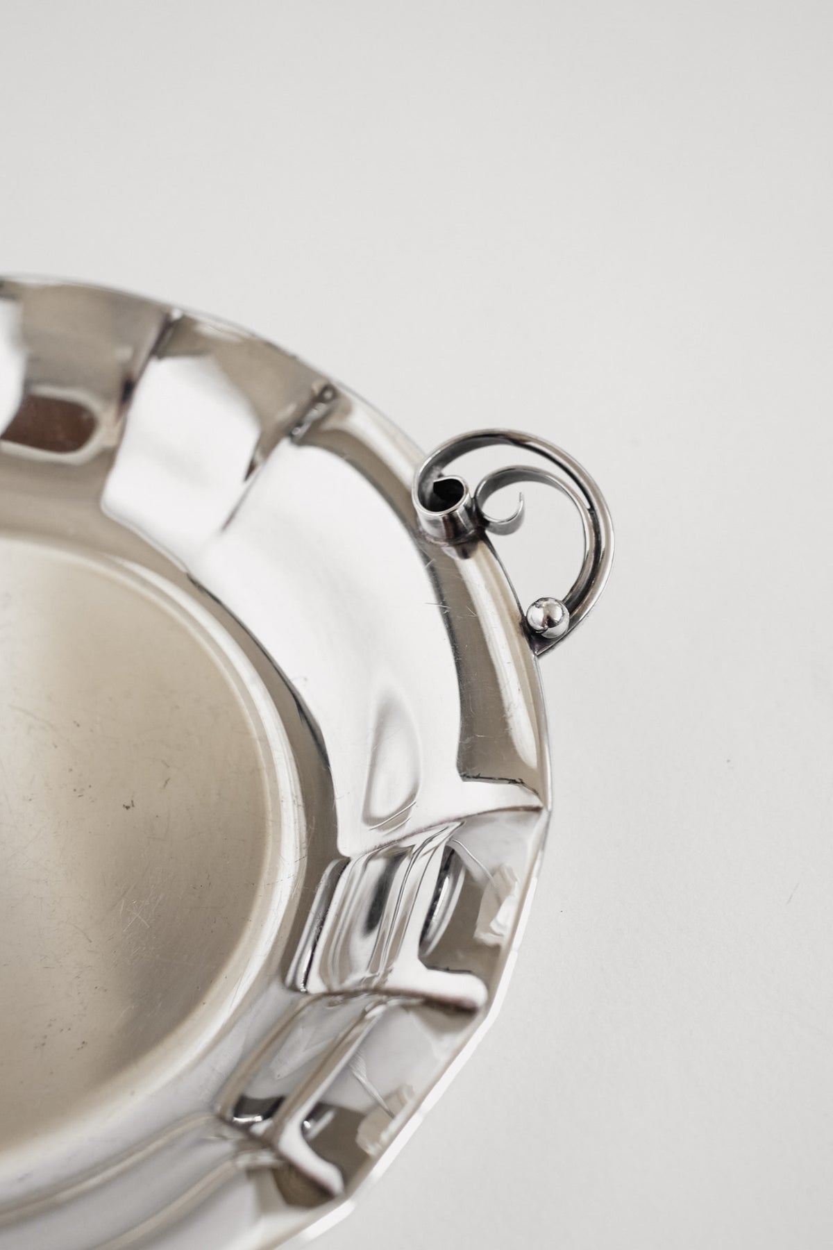 Vintage Danish Silver-Plated Serving Dish — close-up