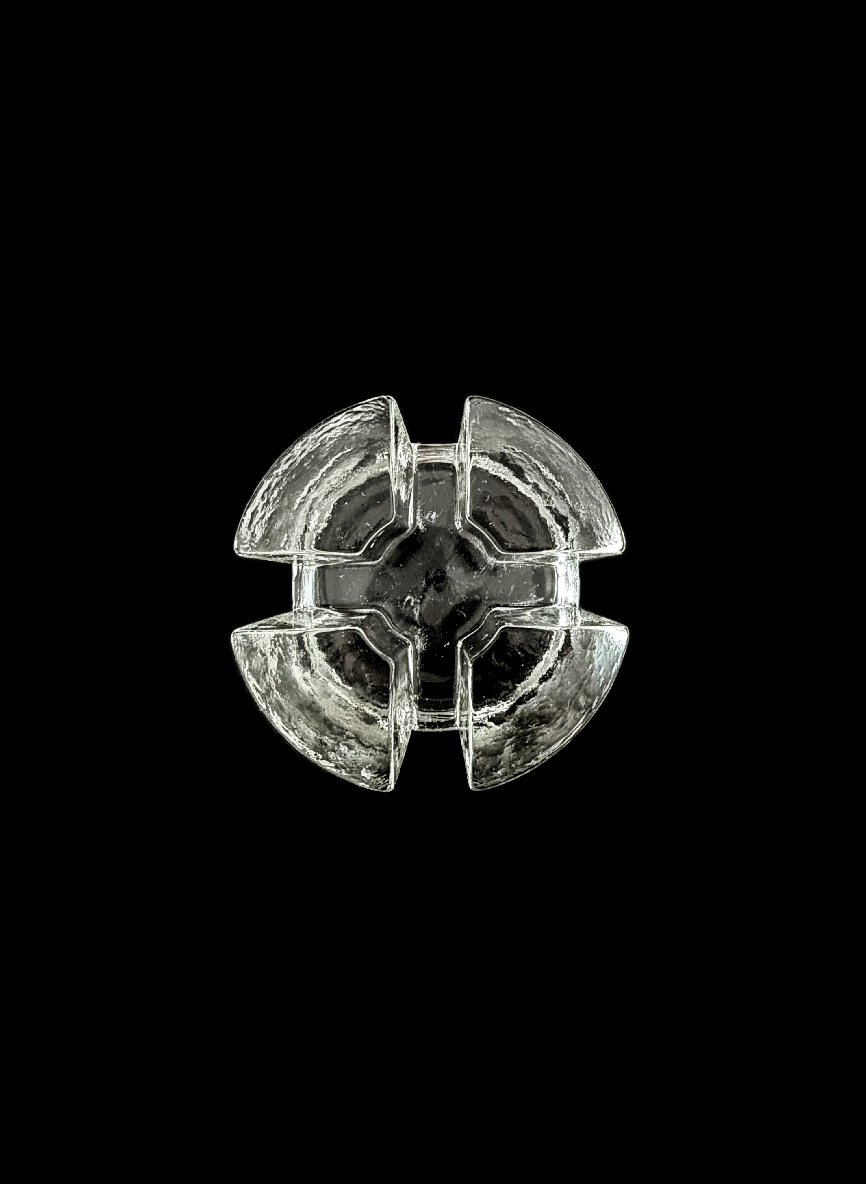 Vintage glass candle holder — detail view