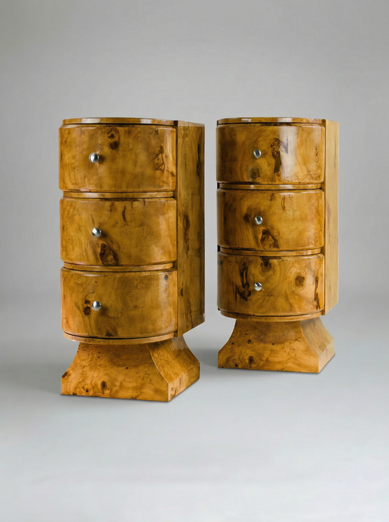 Jumeaux Grand' Olive Burl Wood Side Table — close-up of wood grain detail