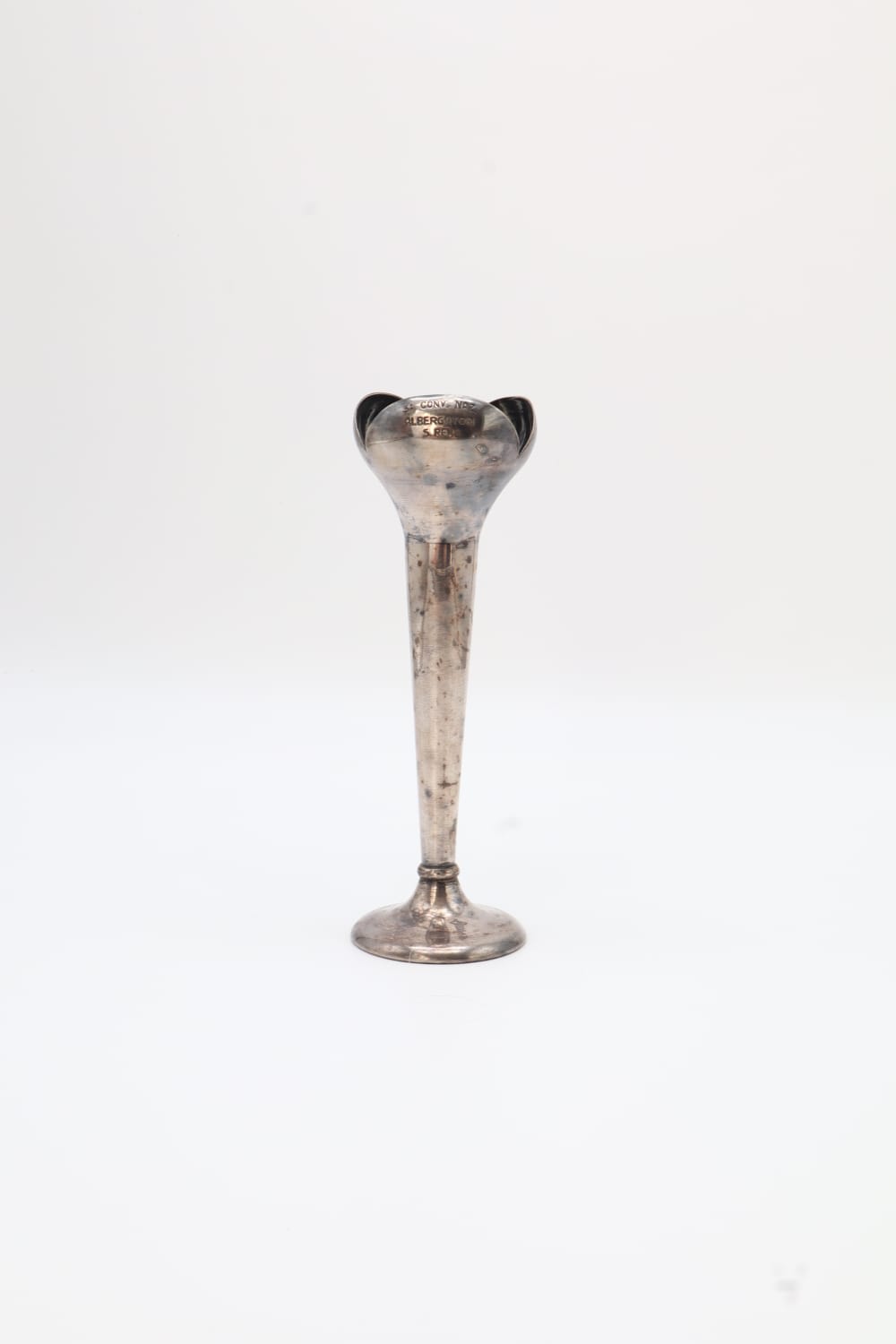 Gio Ponti ‘Soliflore’ Silver-Plated Bud Vase for Calderoni – Italy, 1930s — detail view