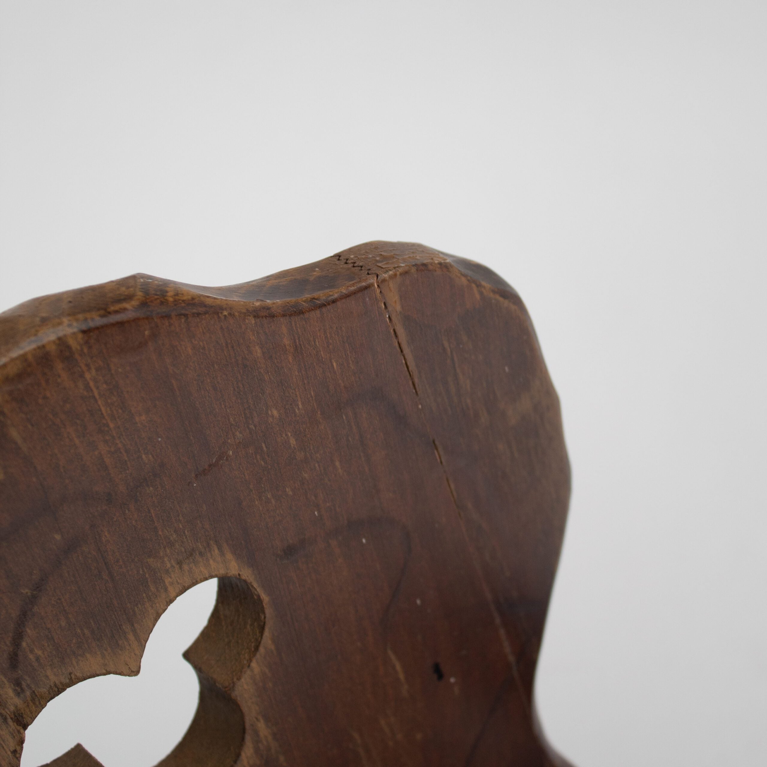Set of 6 Brutalist Solid Wood Stools, 1970s — additional view