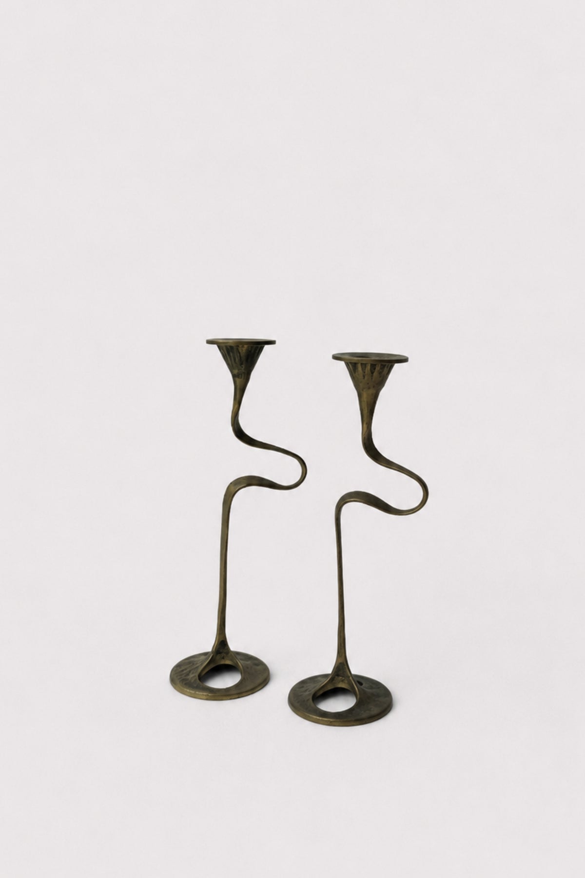 Kurt Jesch Brass Candlesticks, Pair by of matter | The Oblist