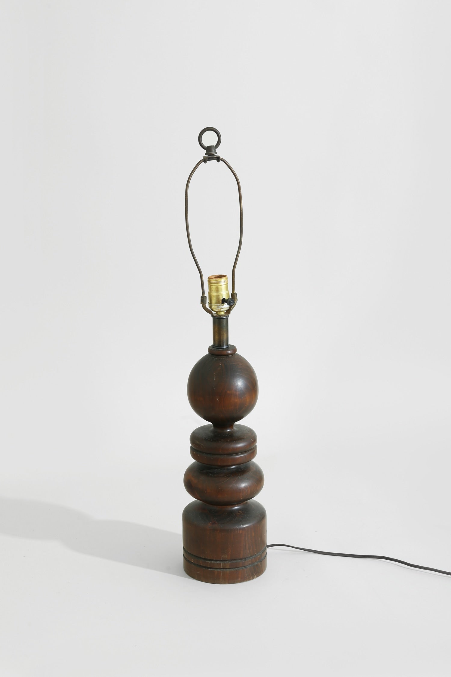 Sculptural Wood Table Lamp — side angle