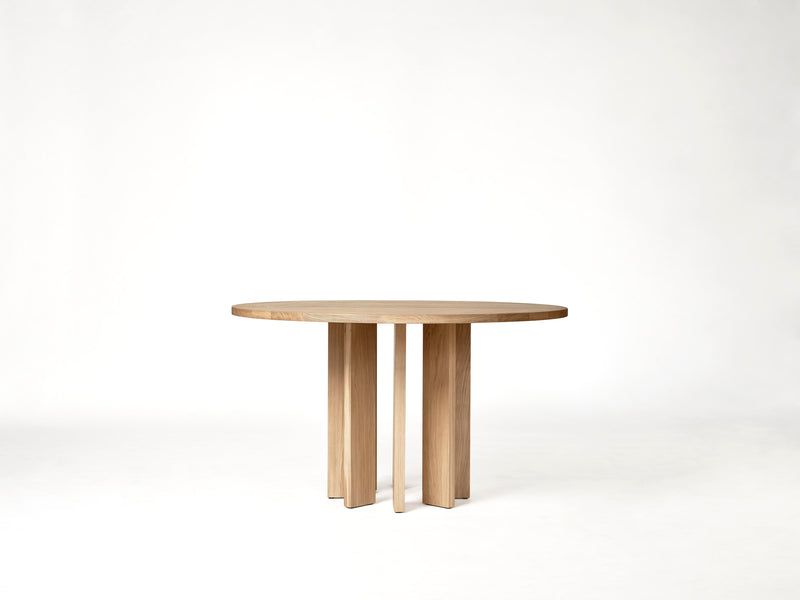 Thola Round Table by Mokko | The Oblist — natural wood finish, modern design