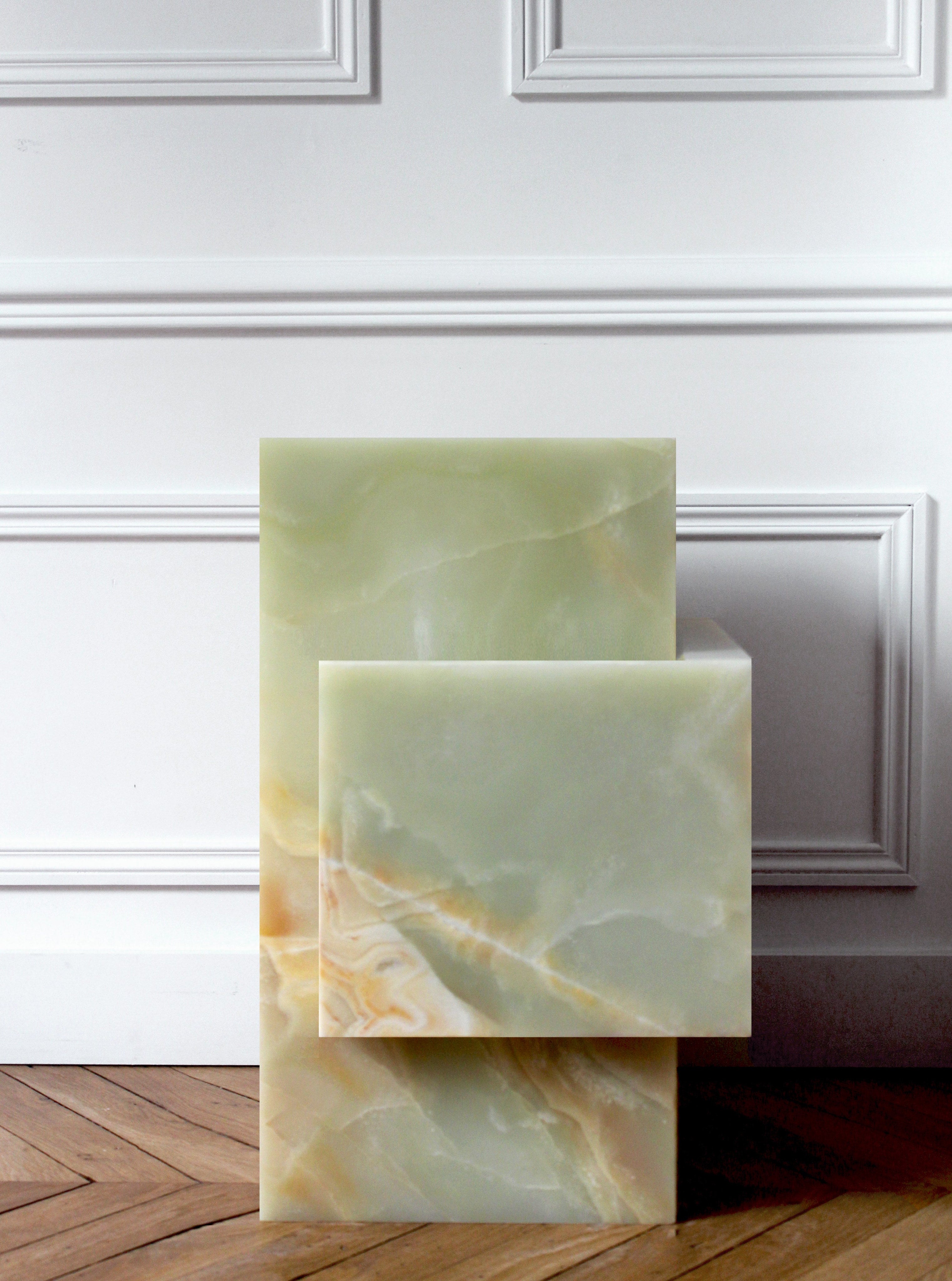 Ella Green Onyx - Marble Coffee Table — side angle