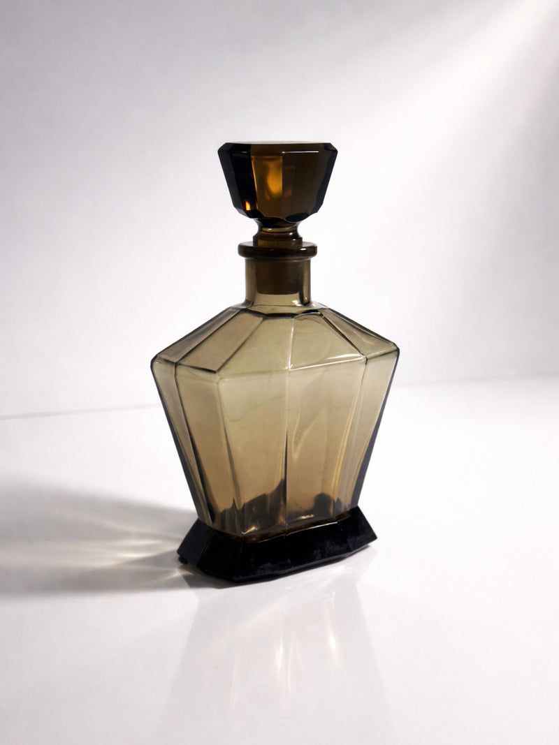 Bohemian Art Deco Decanter - 1930s by Dodo Vintage | The Oblist — amber glass, vintage design