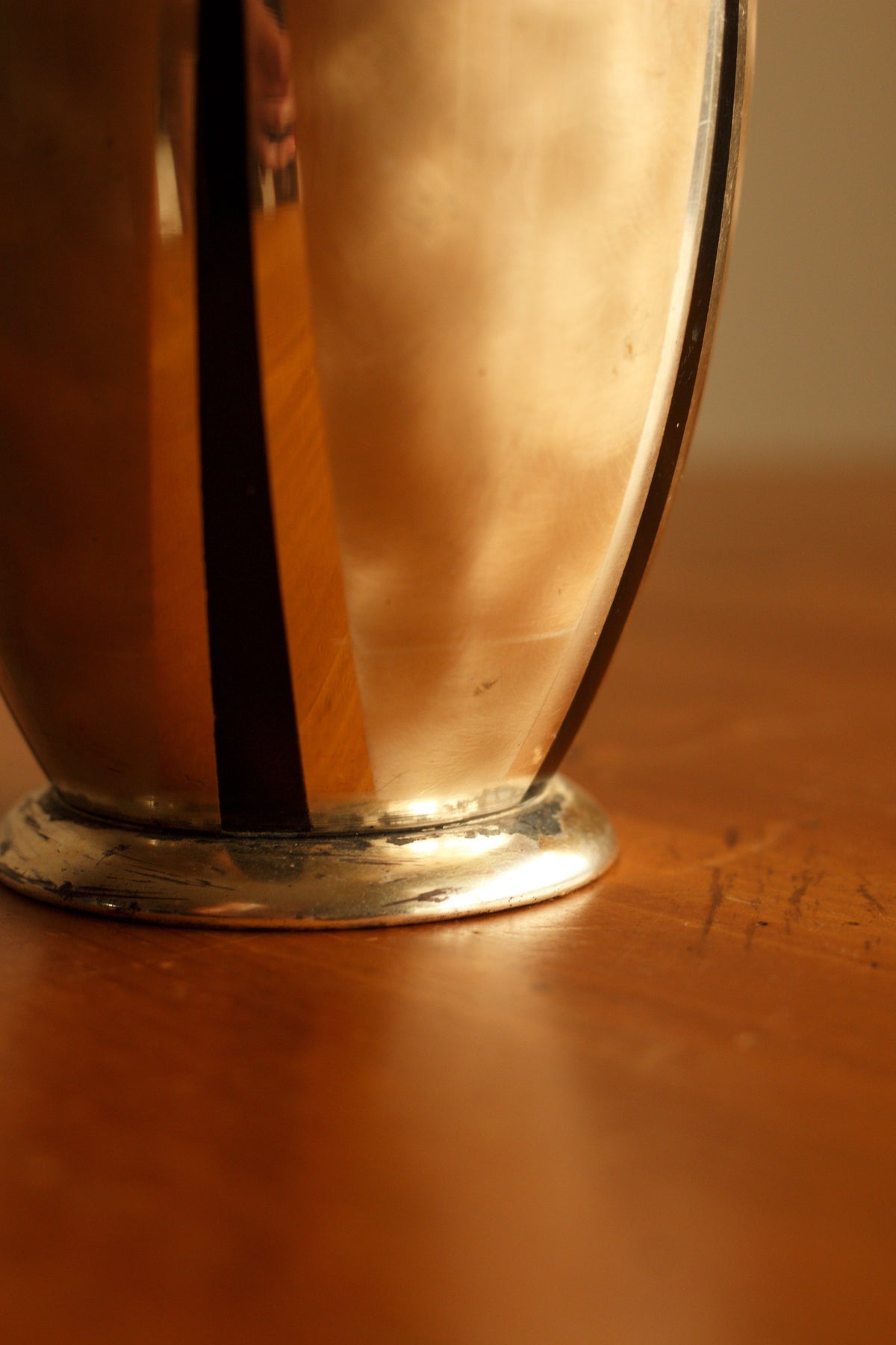 Art Deco Silverplate Vase — side angle