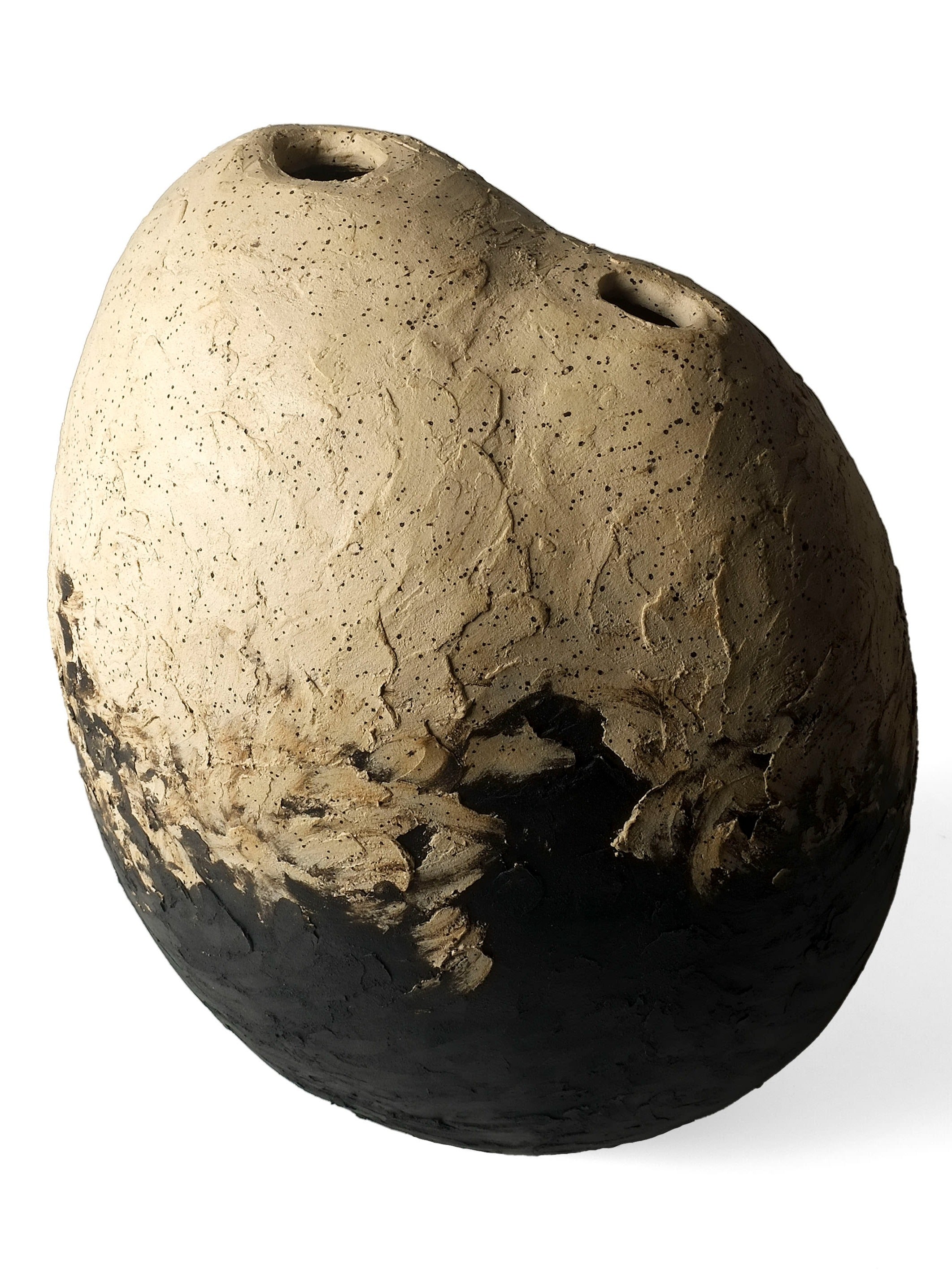Modern Sculptural Earthwork Vessel – Gestural Collection - No 129 — side angle