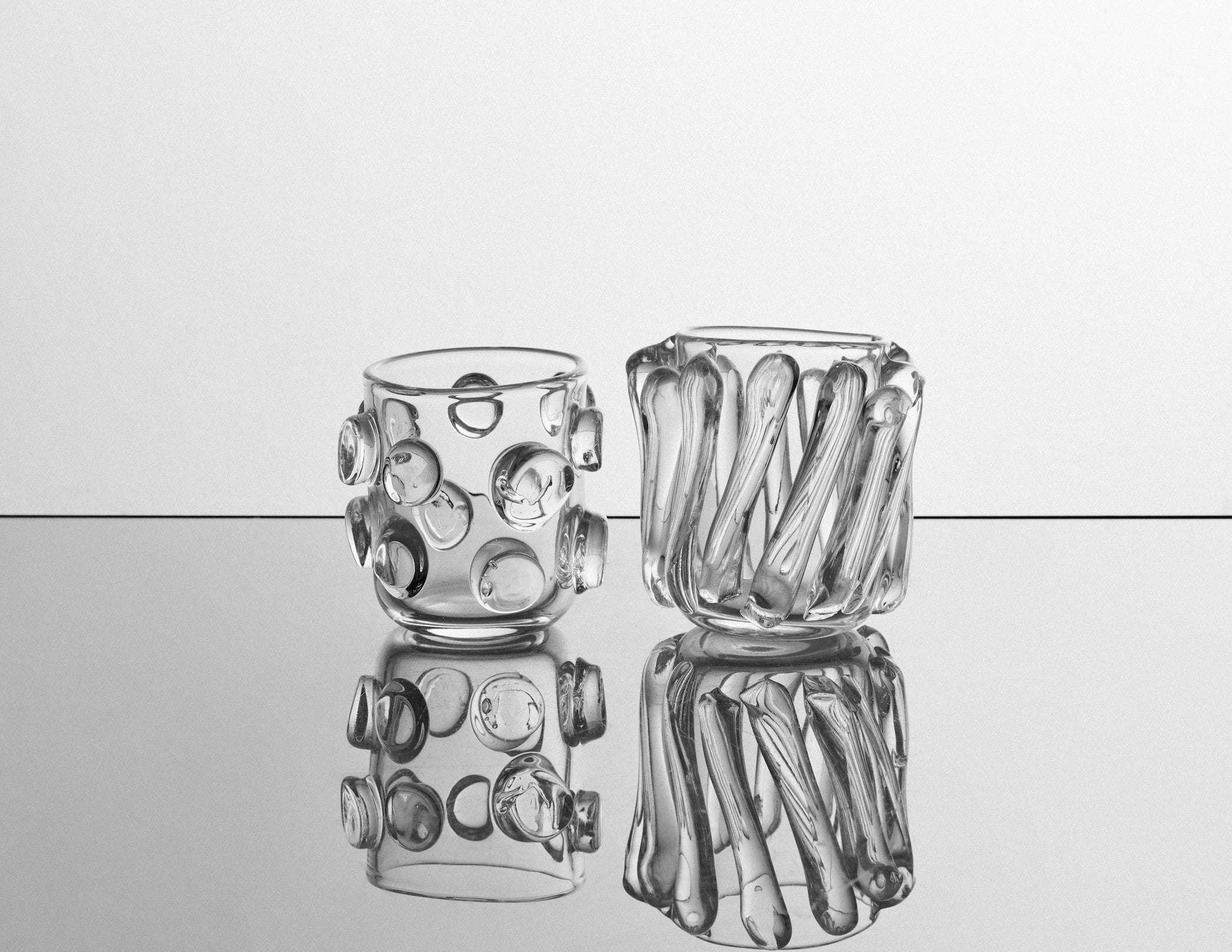 Handblown table glass — side angle