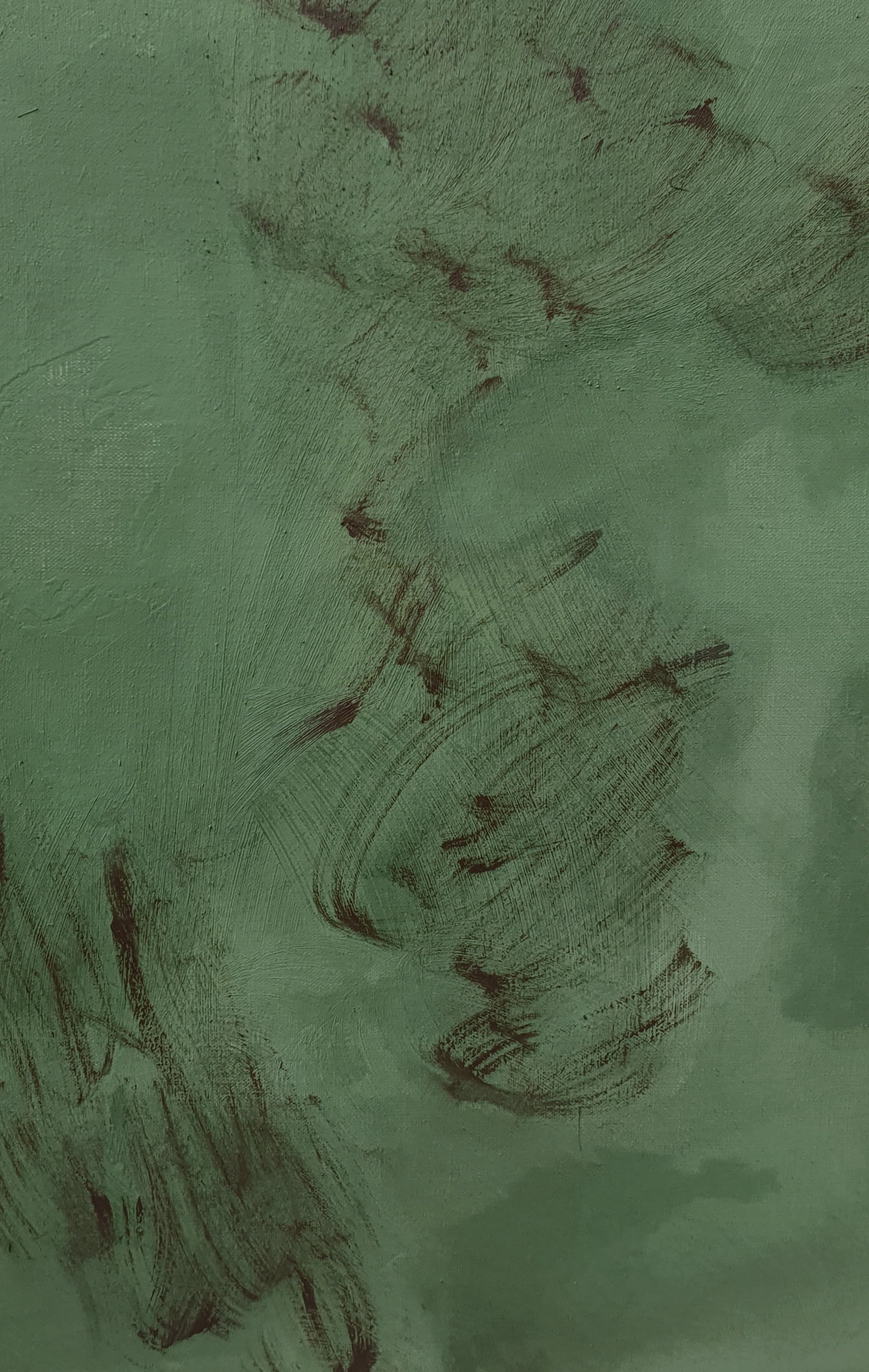 'Copenhague vert/velvet' painting — side angle