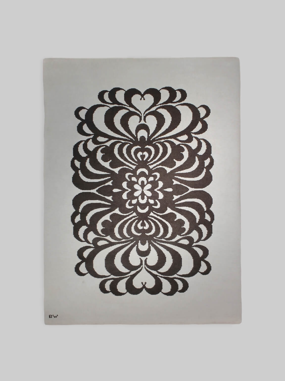 Berit Woelfer Mid-Century Graphic Double-Sided Wool Rug 160x240, Signed by Vintage Stories | The Oblist
