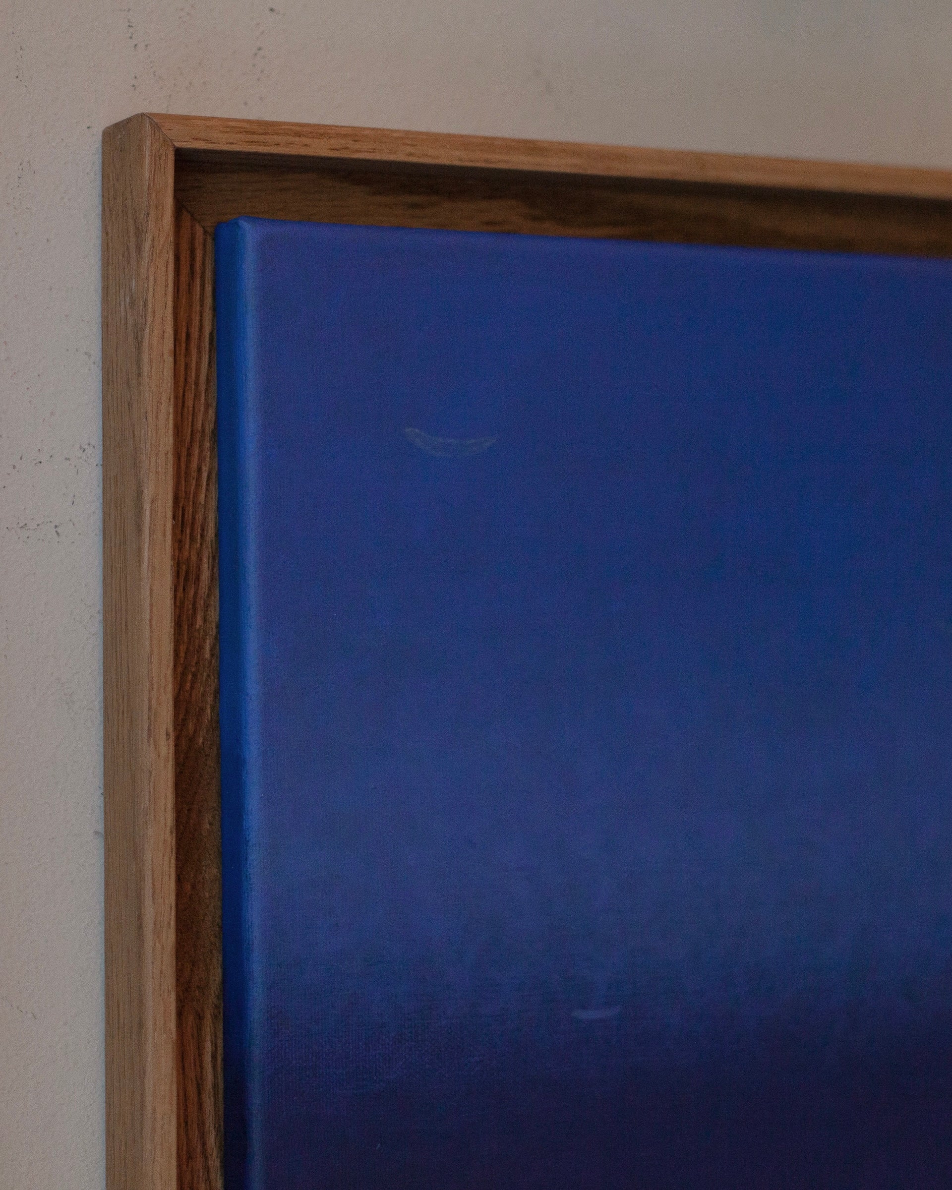 Midlight Sky #2 — corner view of framed blue painting