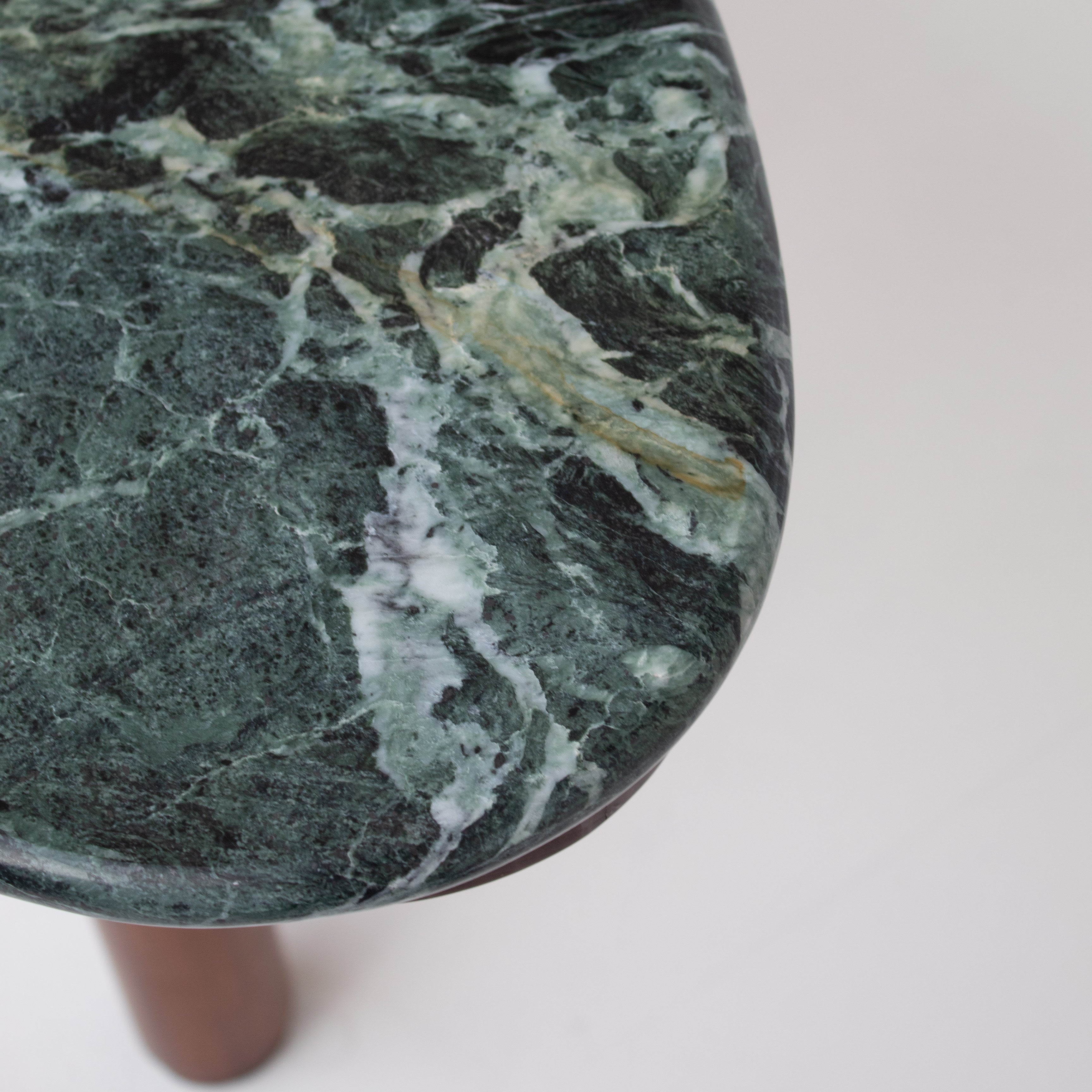 Mid Century Italian Side Table/Console with Green Marble Top — alternate view